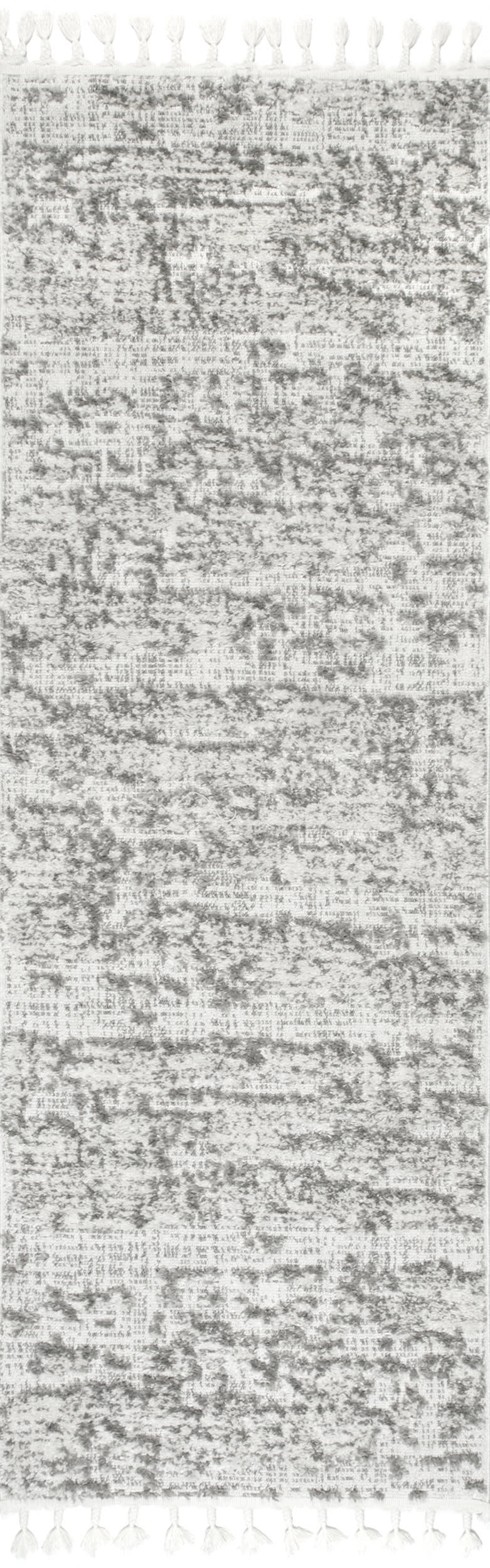 Cloudy Abstract Tasseled Rug | Grey