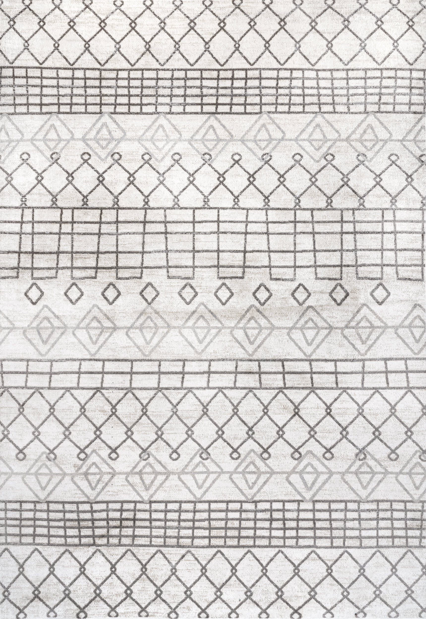 Colleen Washable Geometric Rug | Grey