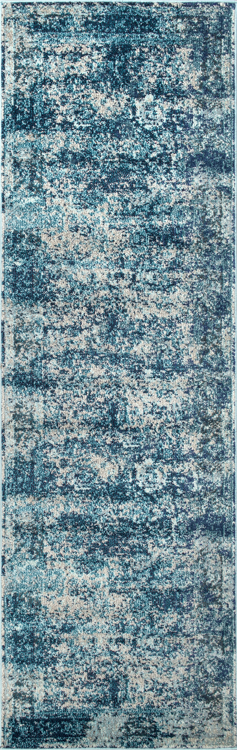 Color Washed Floral Rug | Ocean Blue