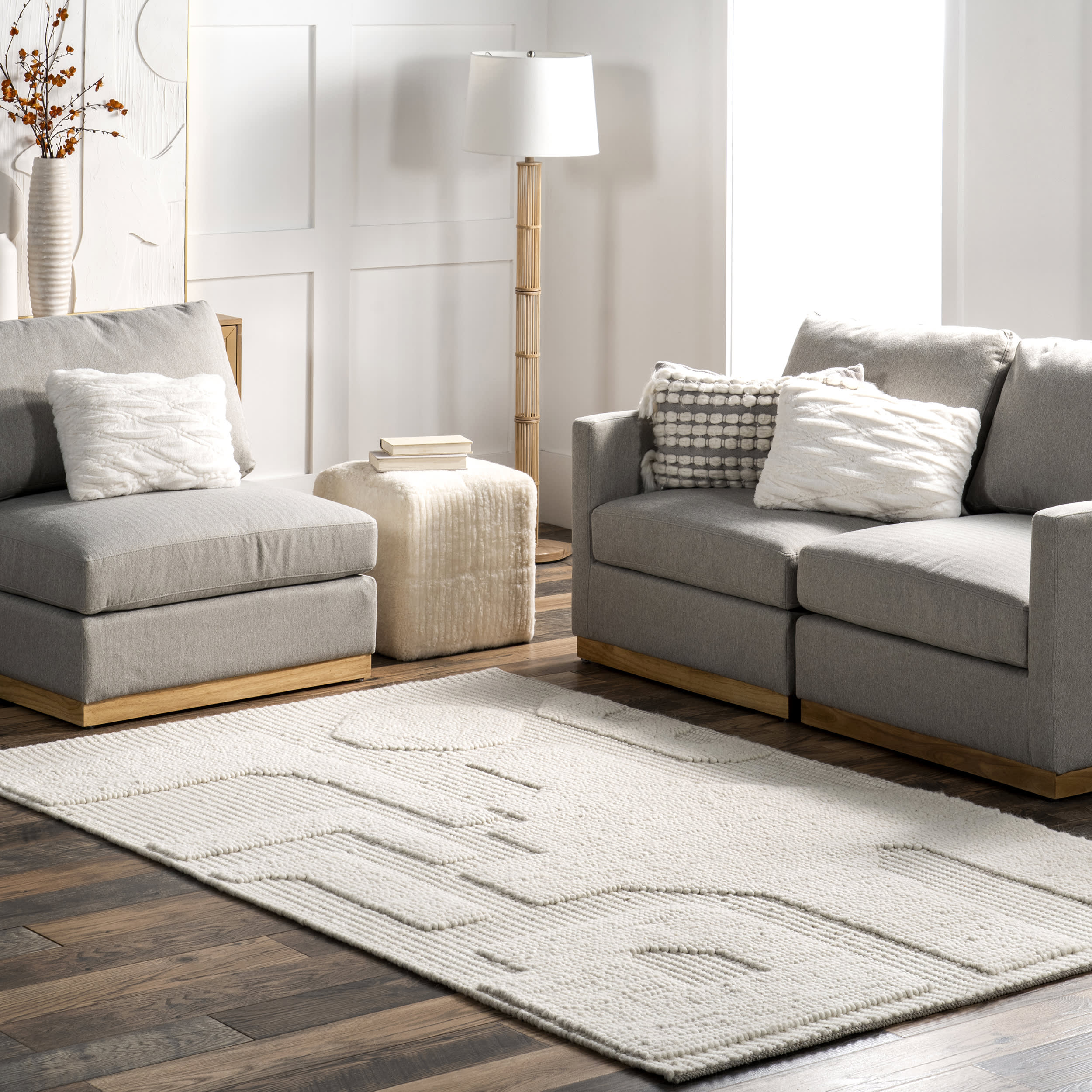 Corah Abstract High-Low Rug | Ivory - Image 2
