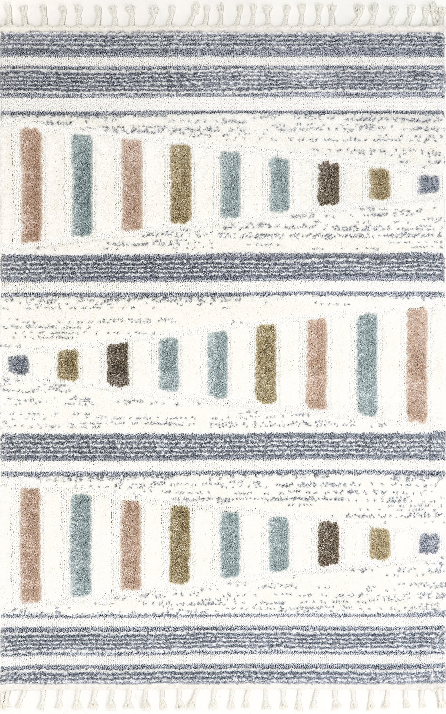 Cordelia Striped Bars Kids Rug | Beige