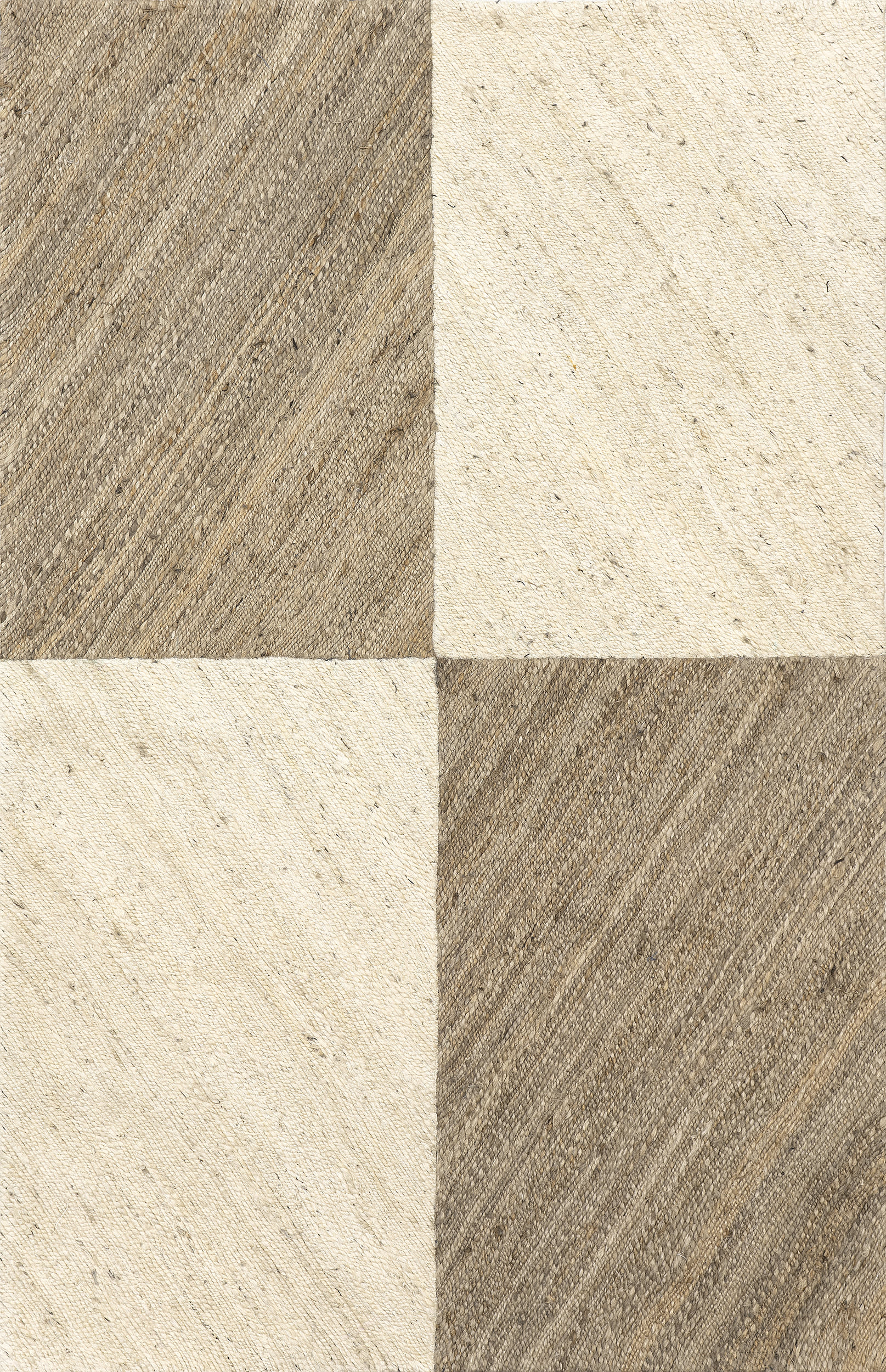 Costanza Jute Tiled Checkered Rug | Natural