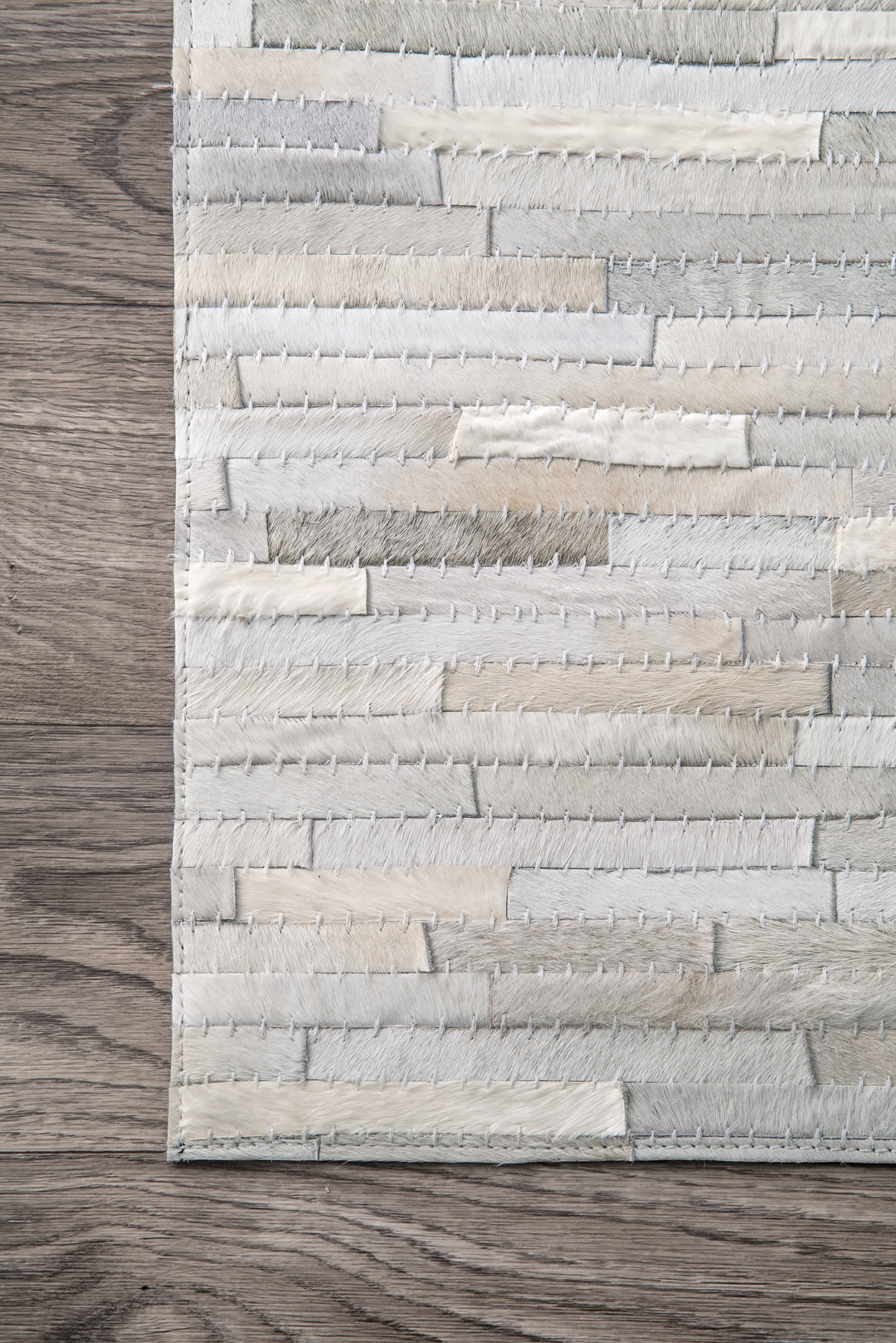 Cow Hide Patchwork II Rug | Beige - Image 3