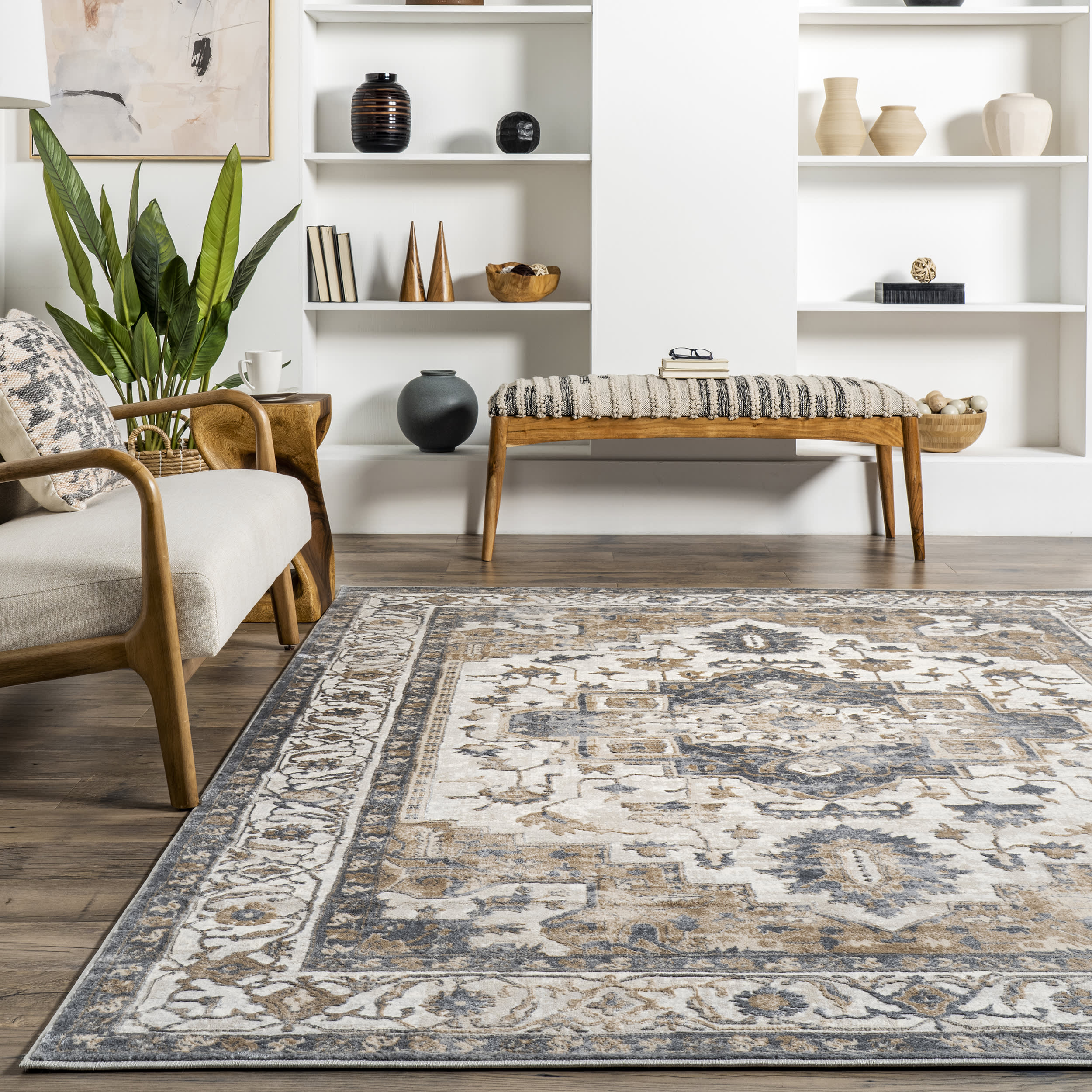 Crested Venetian Rug | Beige - Image 4