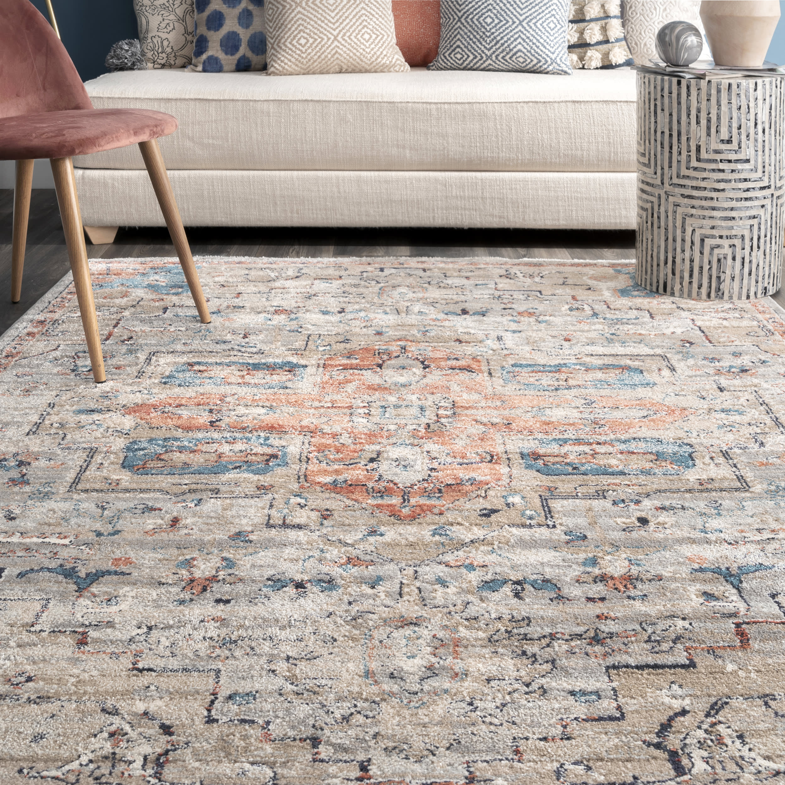 Croix Medallion Rug | Beige - Image 4