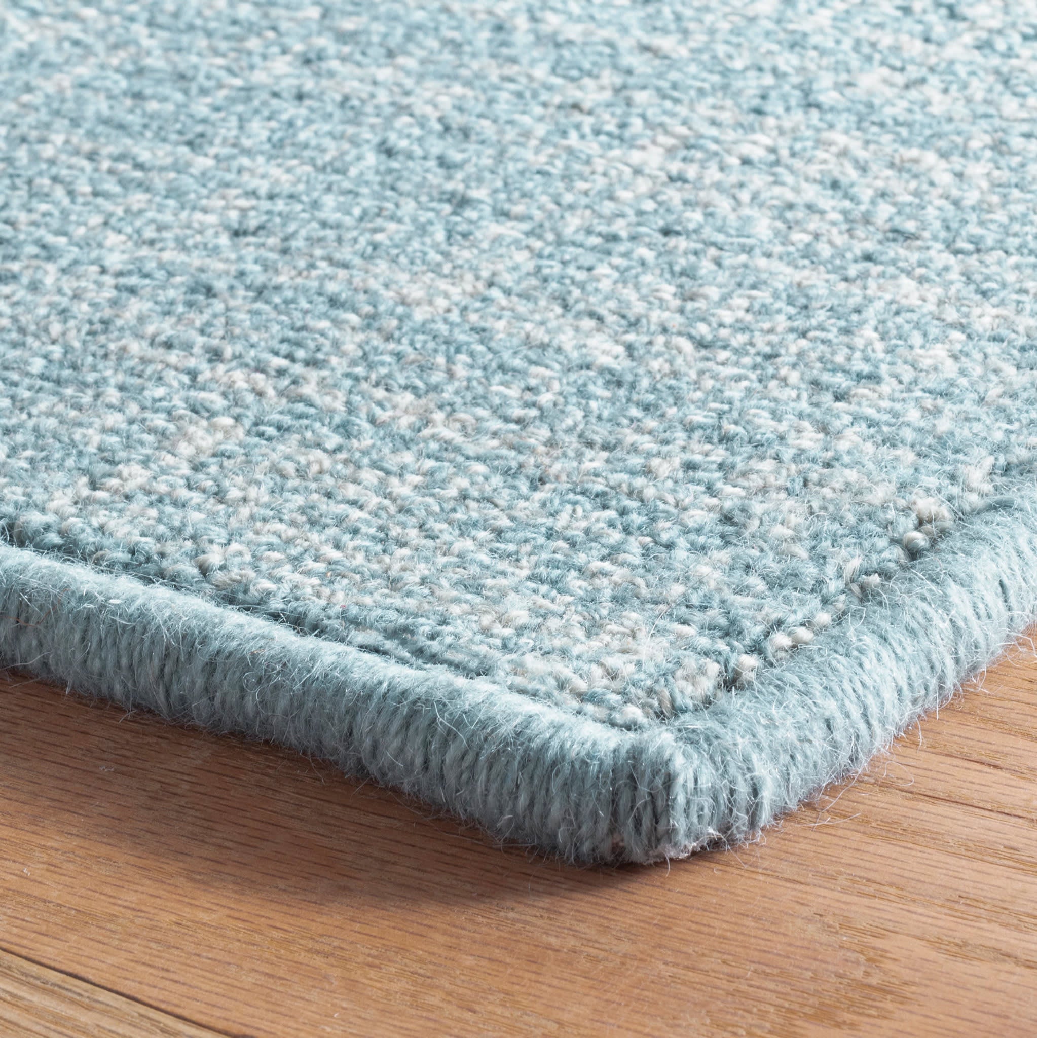 Crosshatch Hand Micro Hooked Wool Custom Rug | Aegean - Image 4
