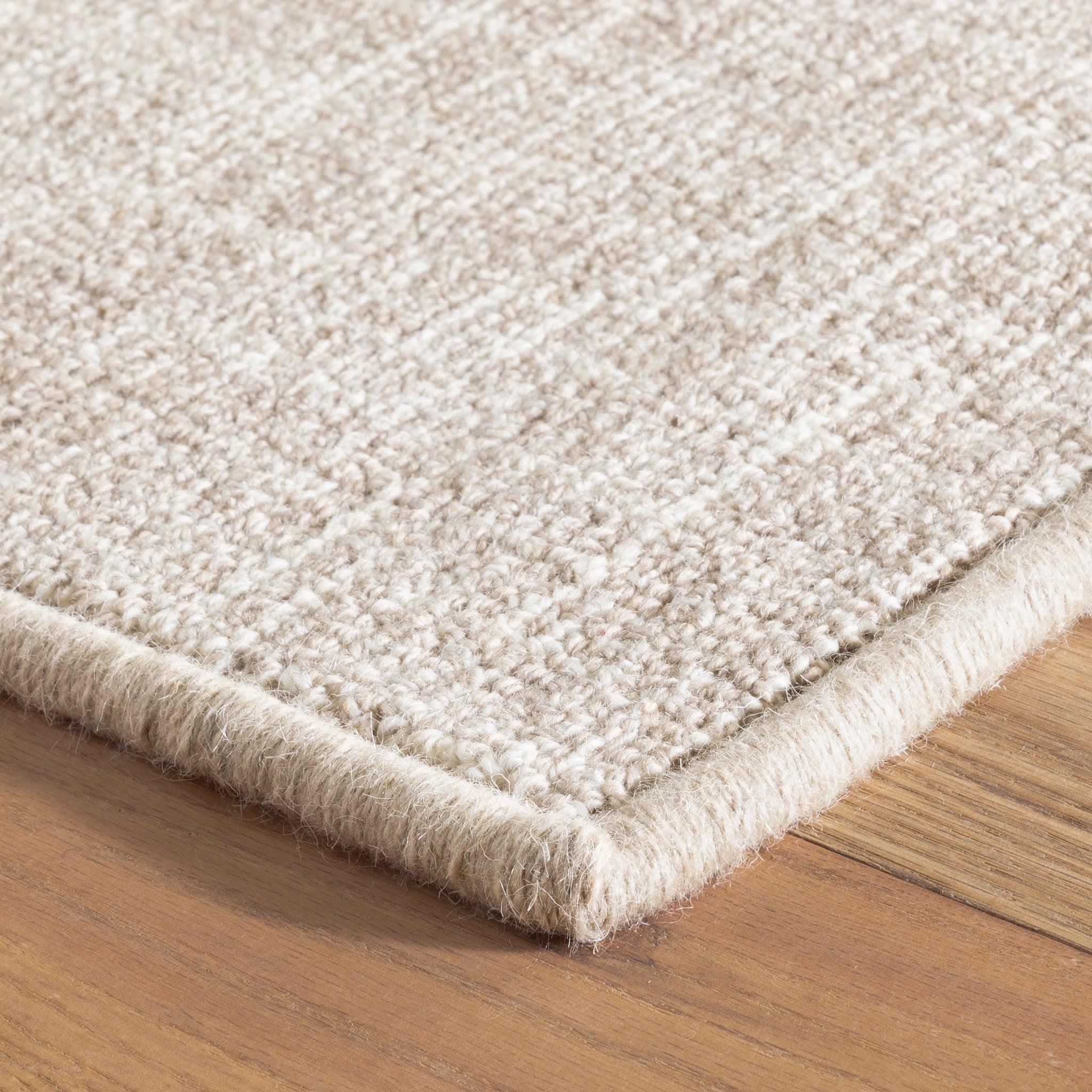 Crosshatch Hand Micro Hooked Wool Custom Rug | Ivory - Image 5