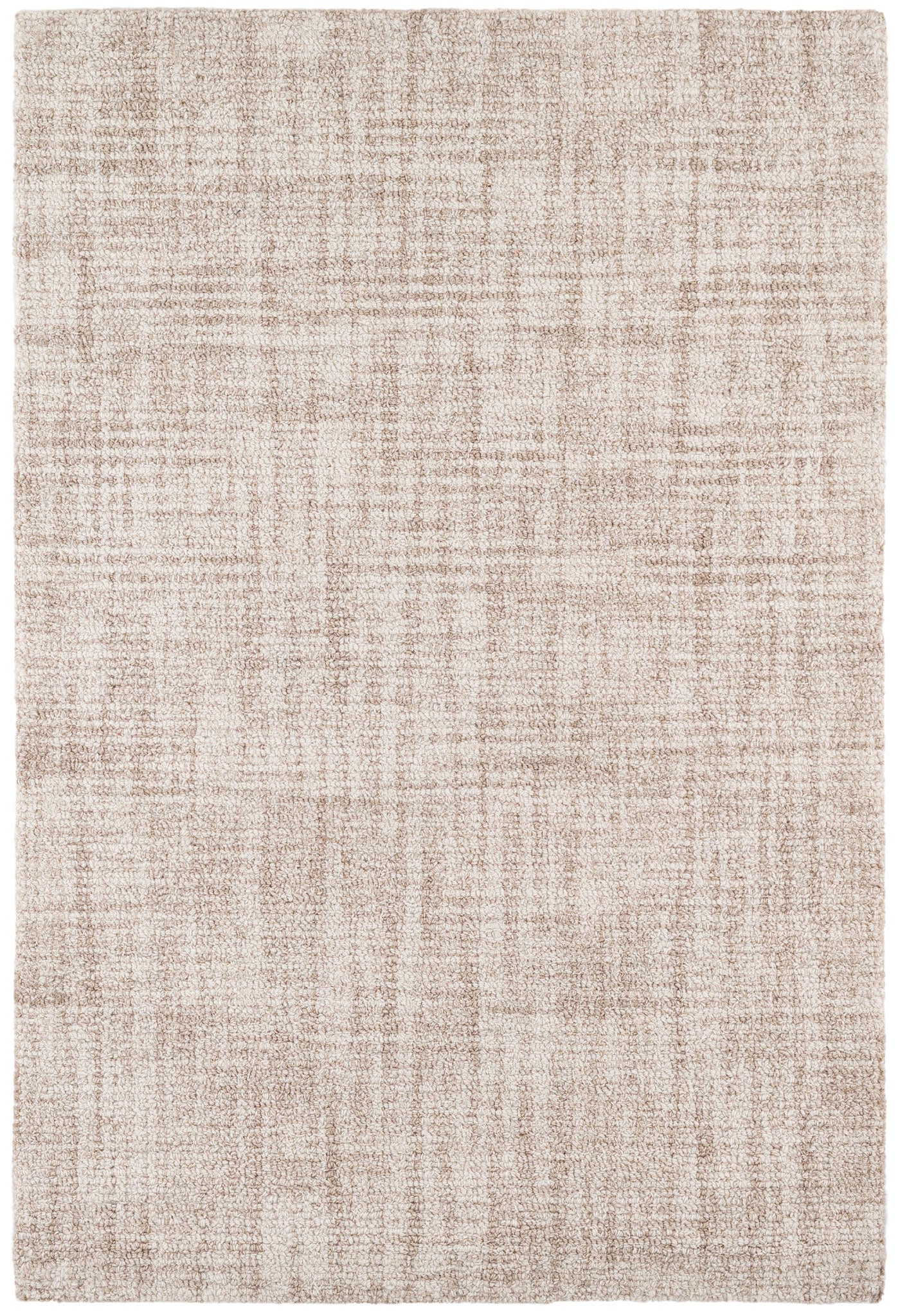 Crosshatch Hand Micro Hooked Wool Rug | Ivory