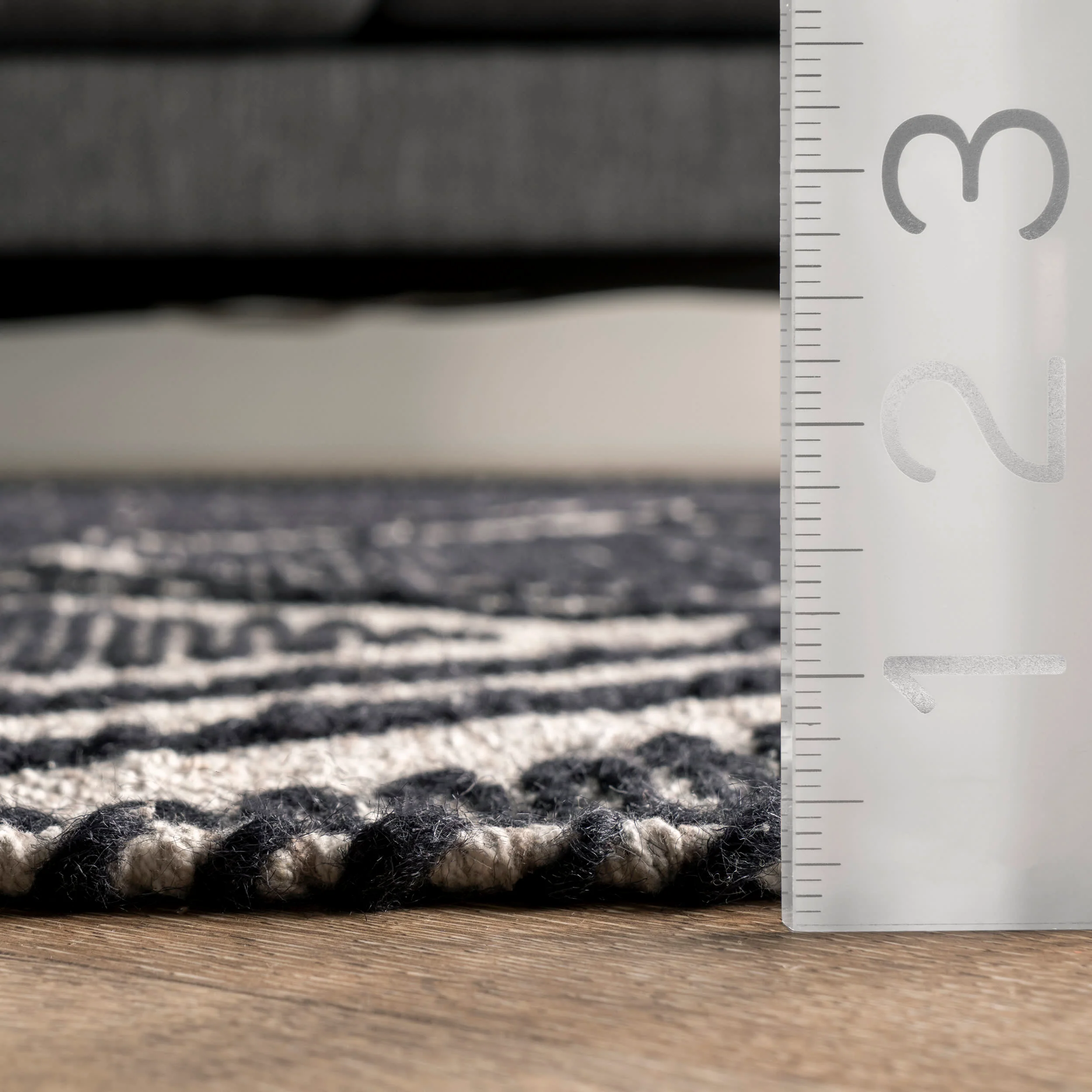 Crosshatched Diamonds Rug | Black - Image 5