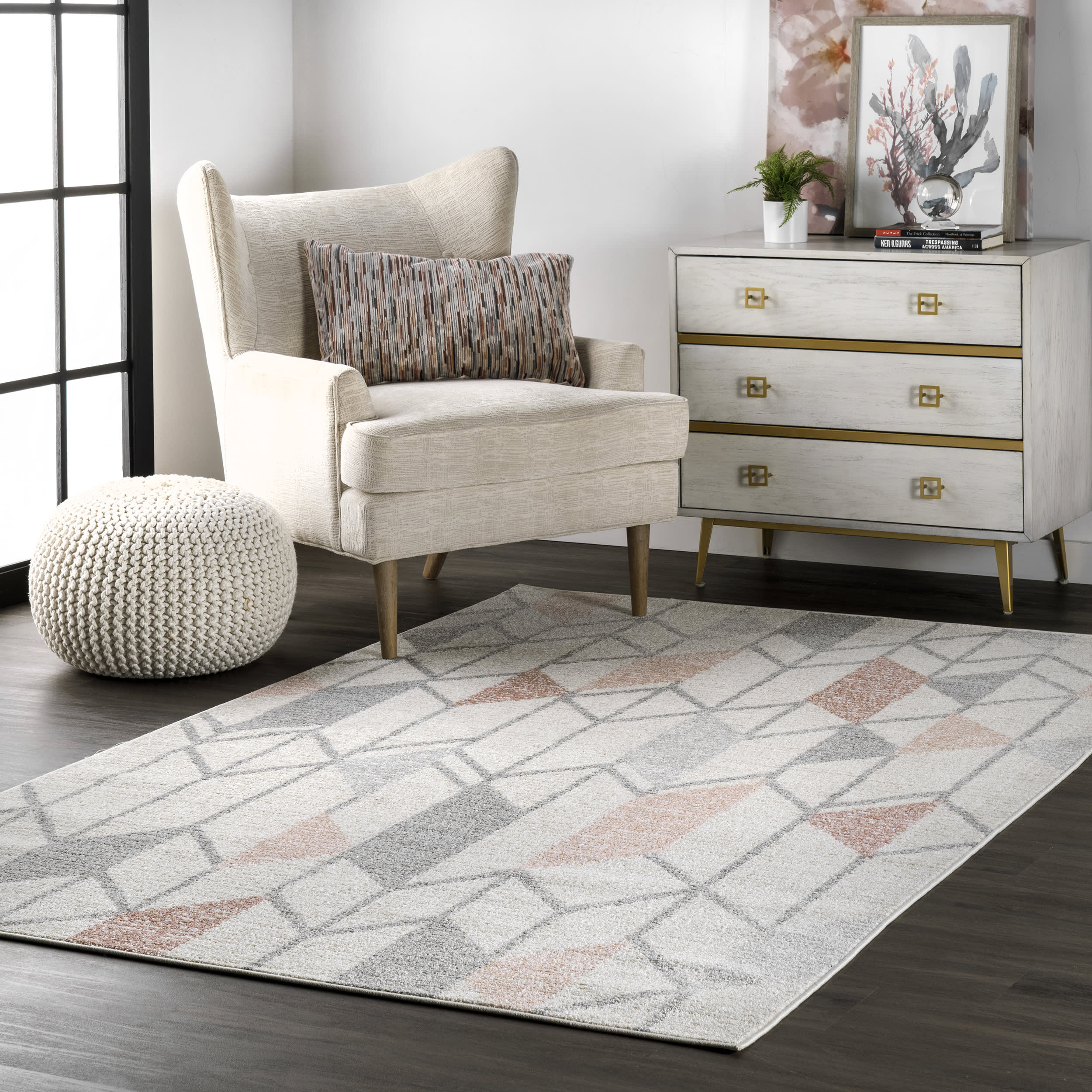 Cubist Trellis Rug | Beige - Image 2