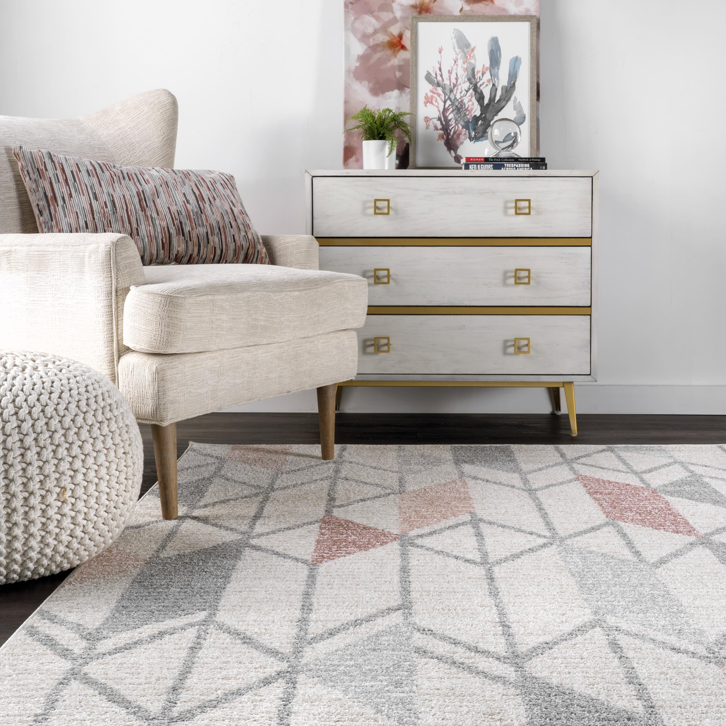 Cubist Trellis Rug | Beige - Image 4