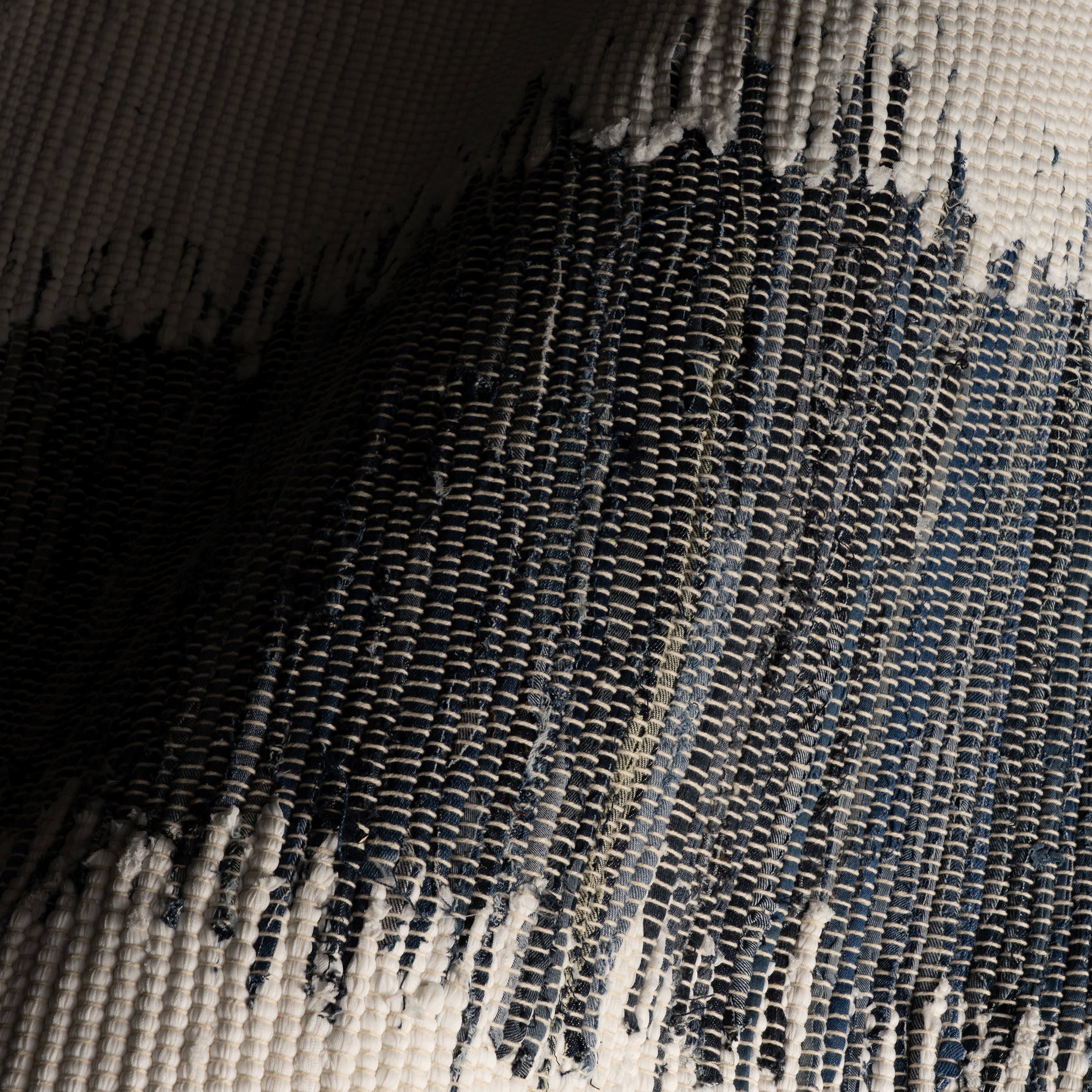 Dahara Denim Bohemian Abstract Rug | White - Image 3