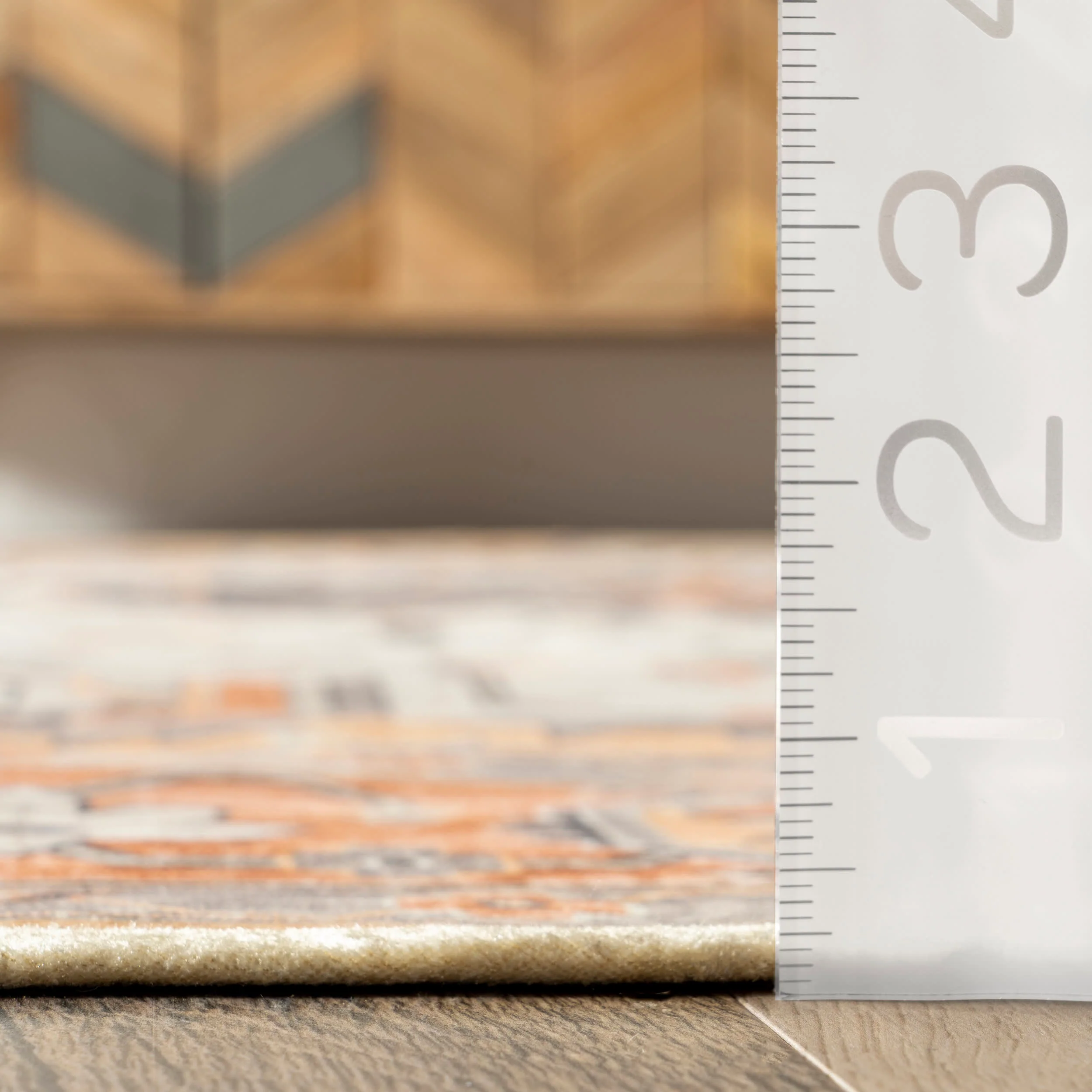 Dahlia Washable Faded Rug | Beige - Image 5