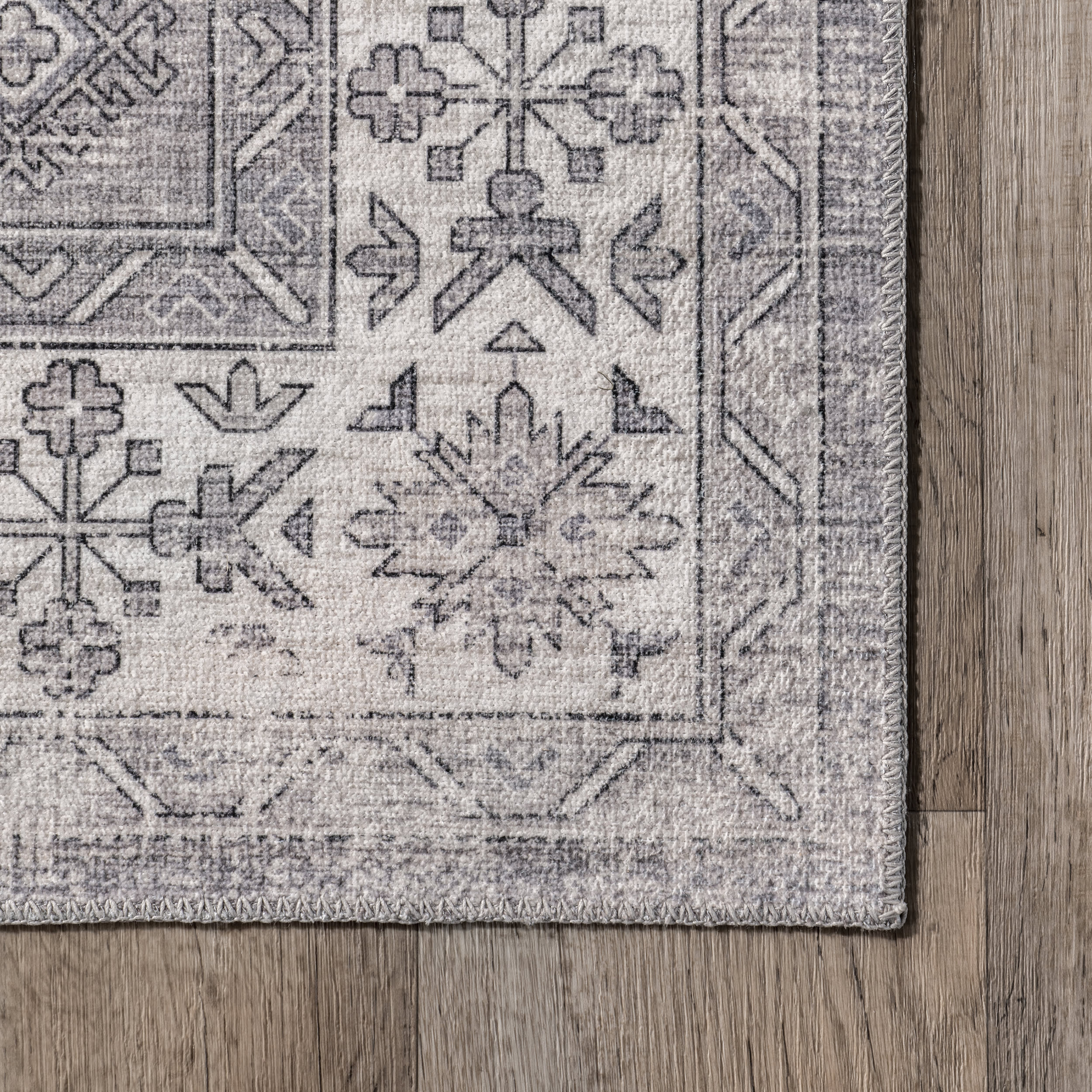 Daisy Washable Persian Rug | Dark Grey - Image 3