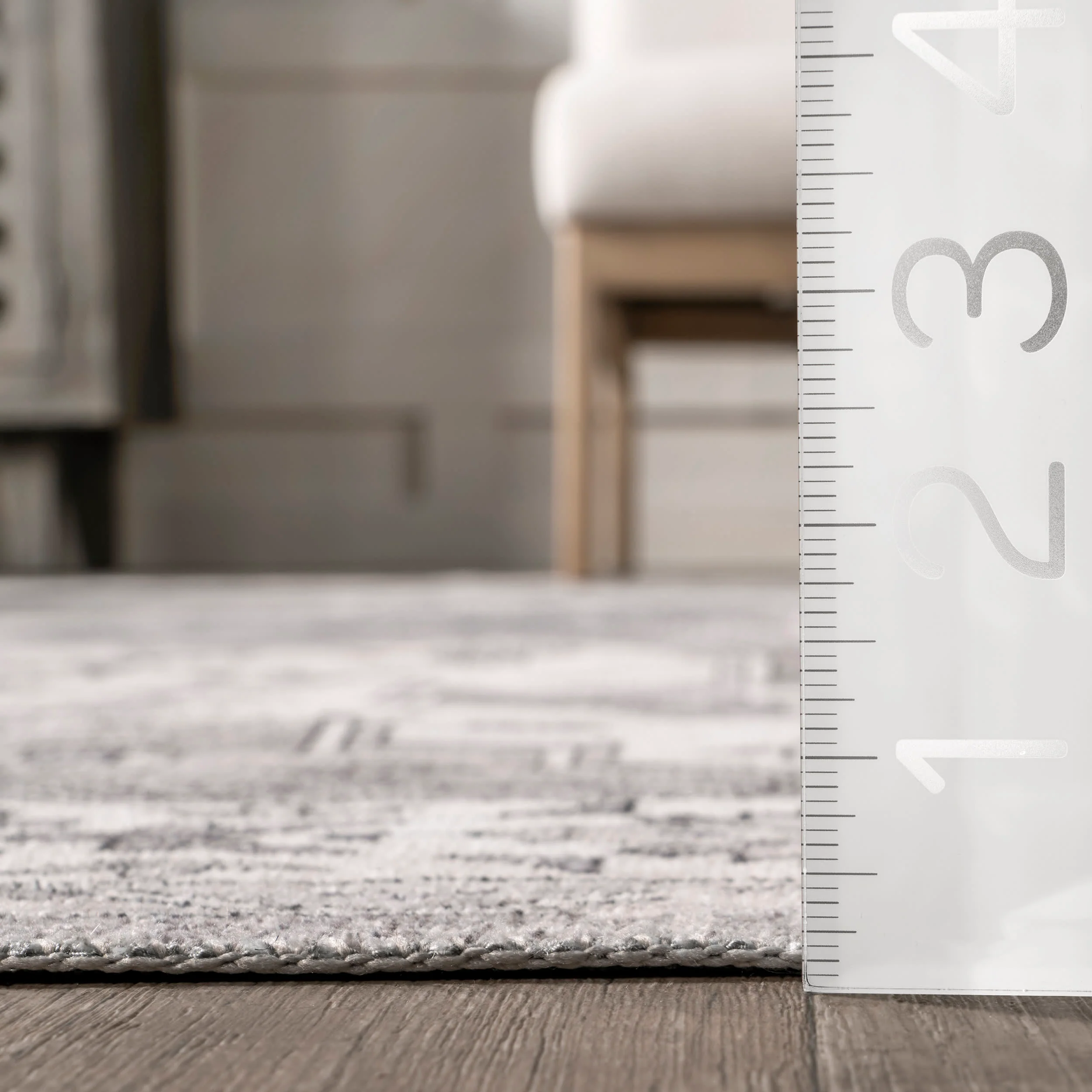 Daisy Washable Persian Rug | Dark Grey - Image 5