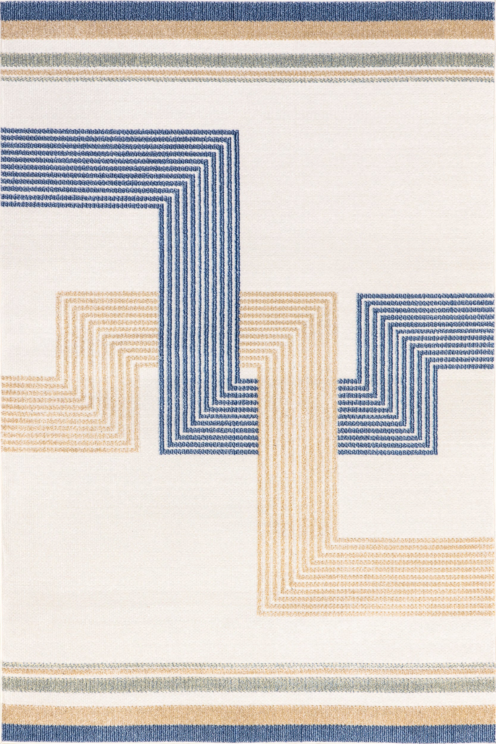 Dani Geometric Peaks Indoor/Outdoor Rug | Blue