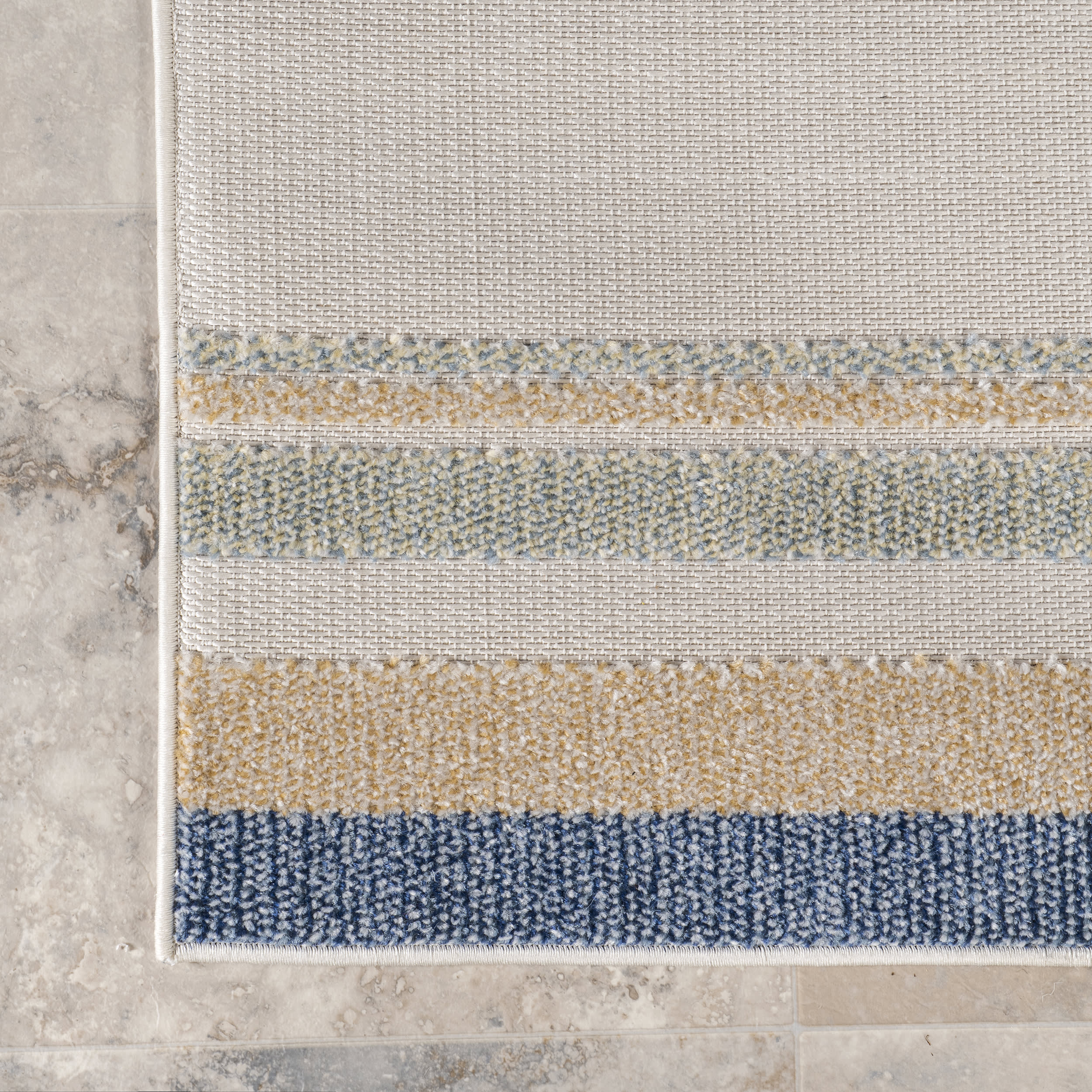 Dani Geometric Peaks Indoor/Outdoor Rug | Blue - Image 3