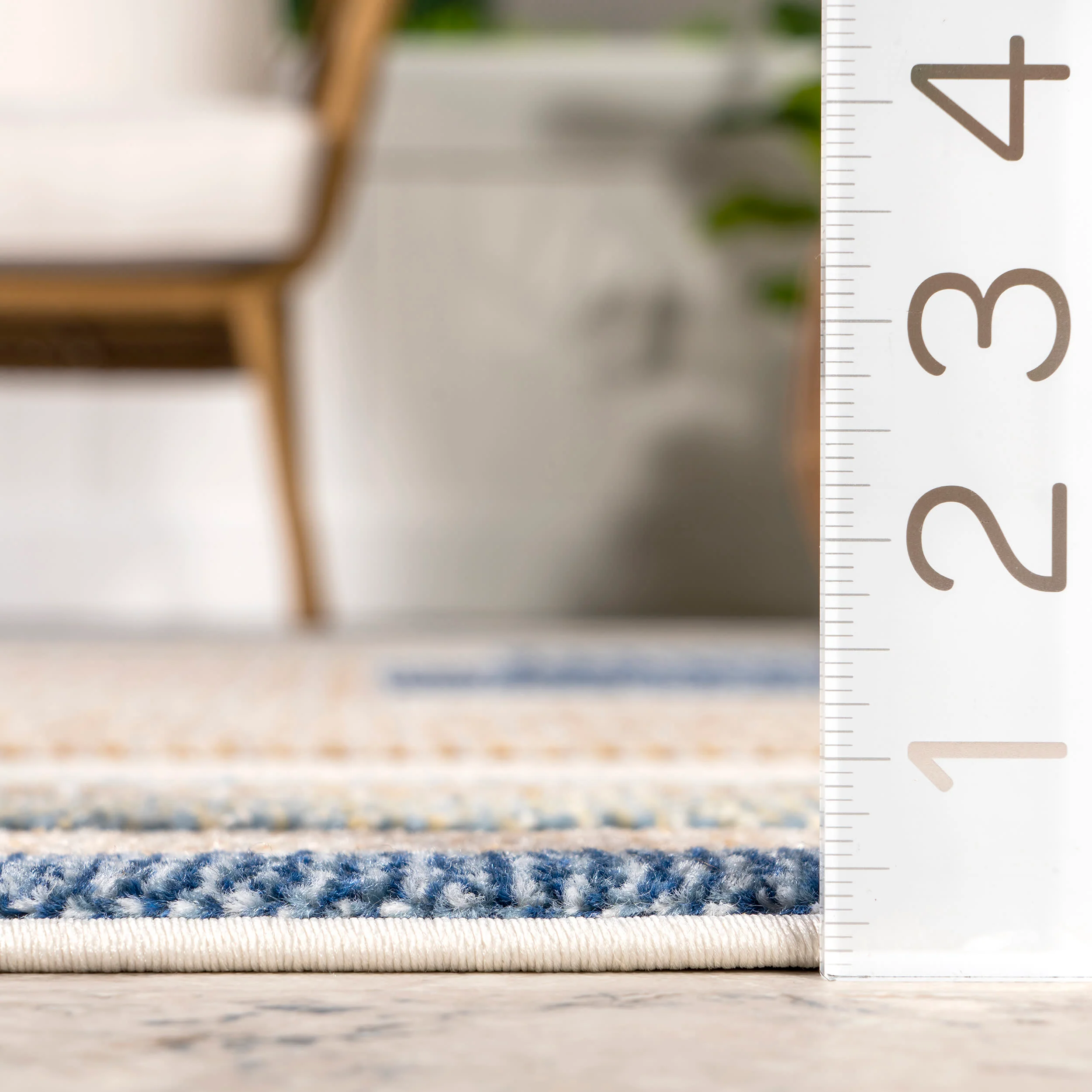 Dani Geometric Peaks Indoor/Outdoor Rug | Blue - Image 5
