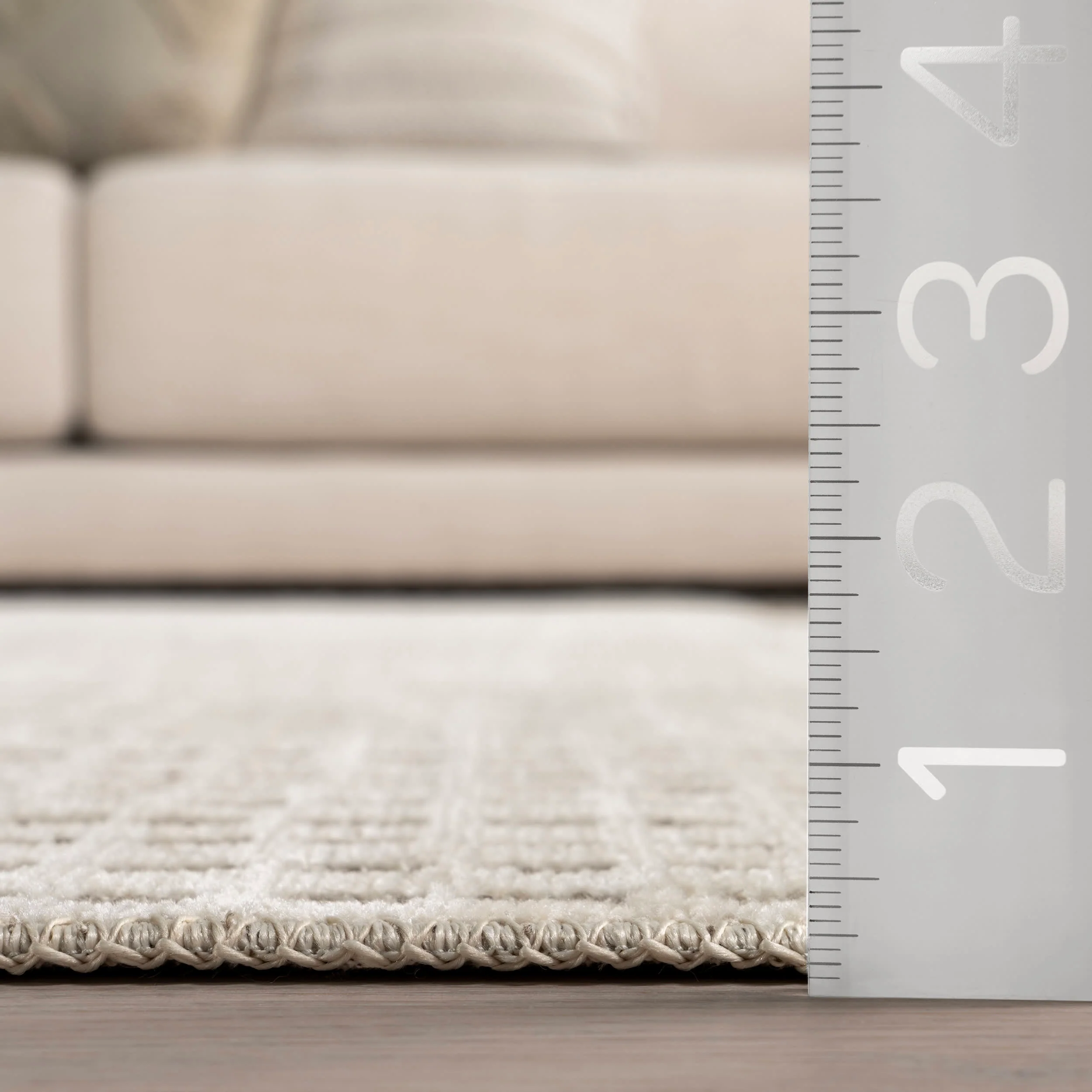 Darcy Dual Plaid Reversible Washable Rug | Cream - Image 6