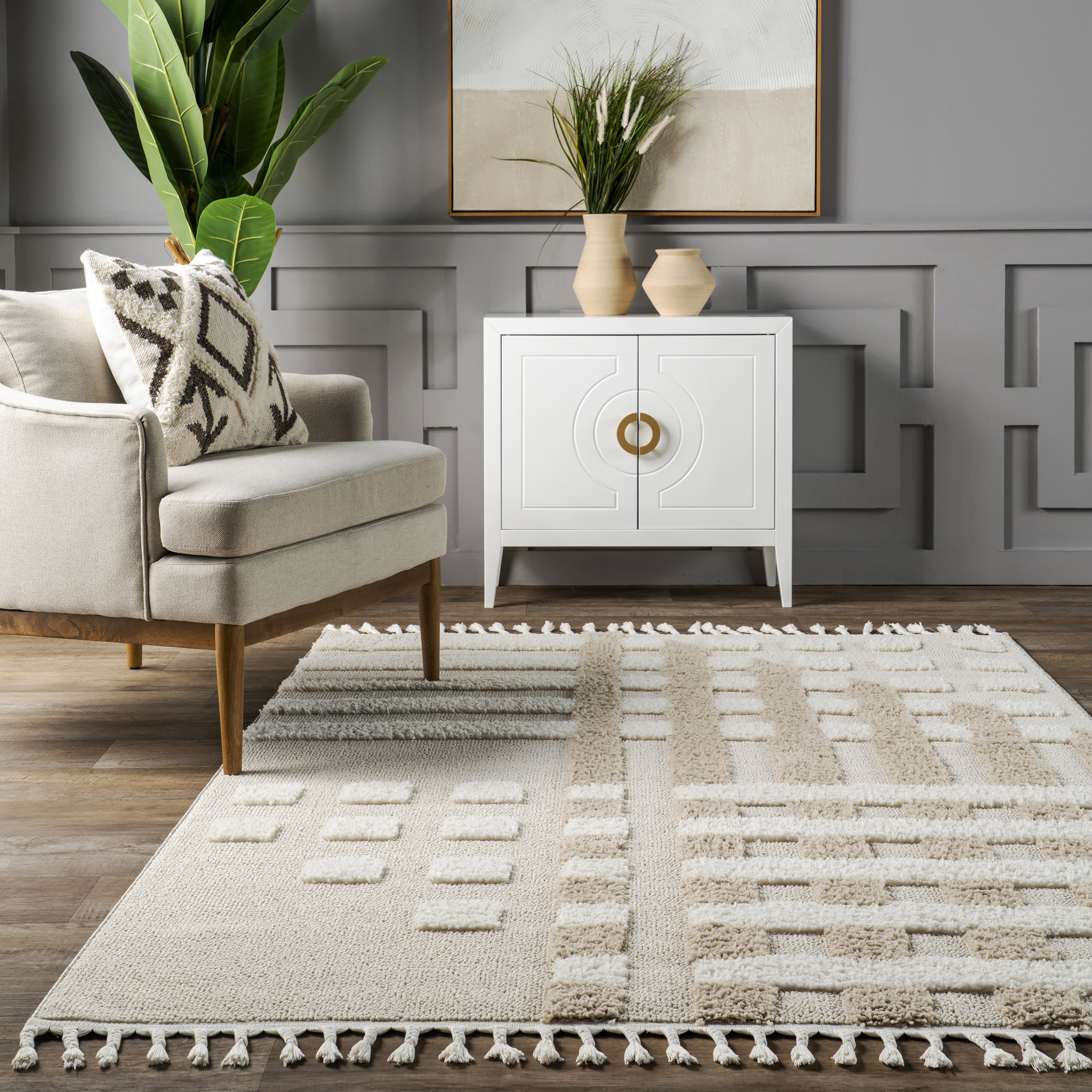 Dasia Broken Stripes Rug | Ivory - Image 4
