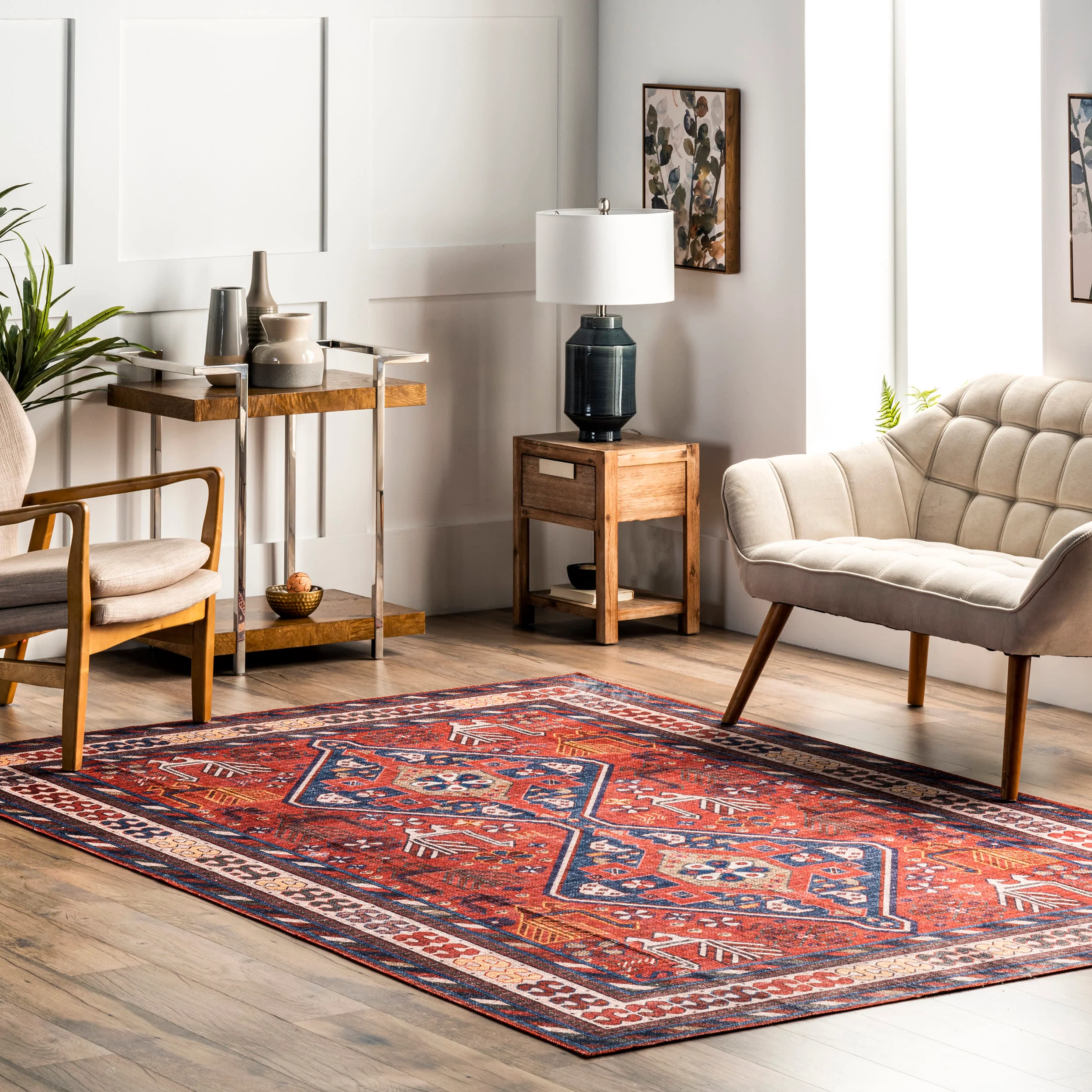 Davina Classic Washable Rug | Brick - Image 2