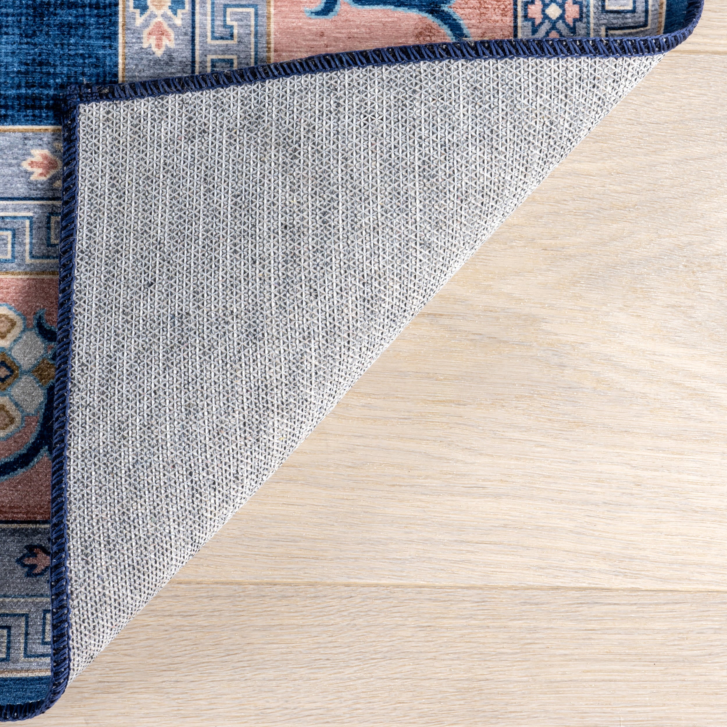 Dayflower Vintage Spill Proof Washable Rug | Blue - Image 7