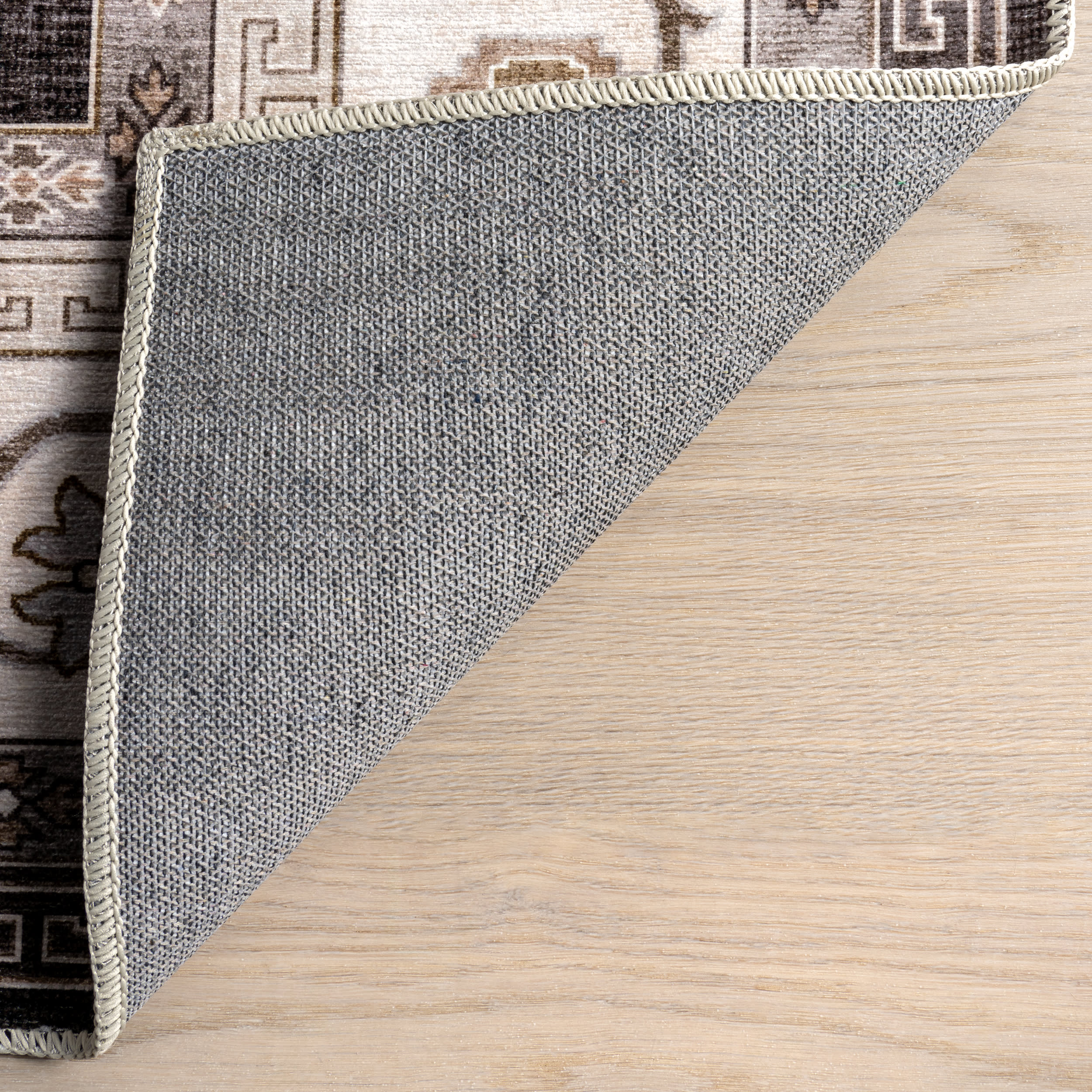 Dayflower Vintage Spill Proof Washable Rug | Brown - Image 7