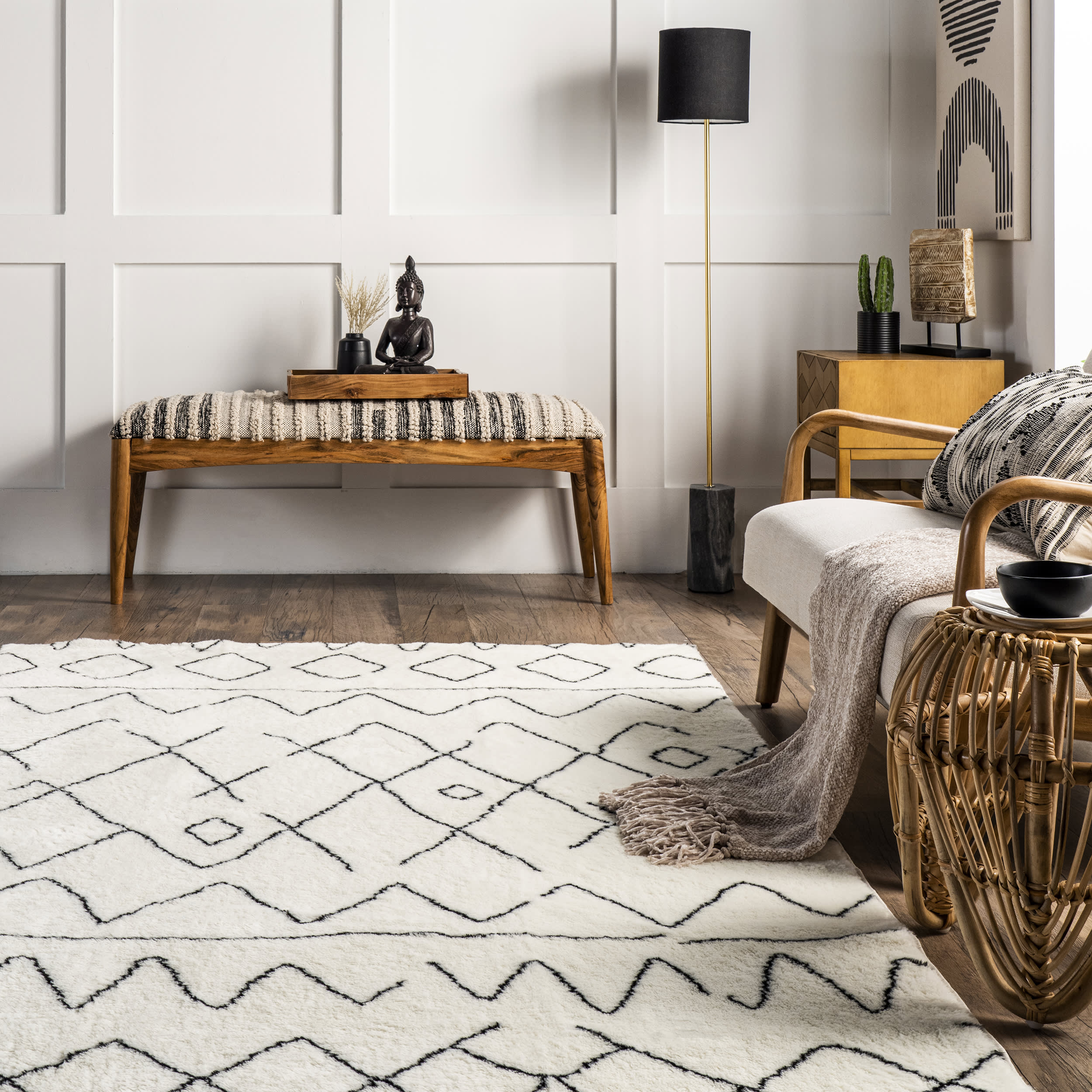 Deanna Washable Shag Rug | Black - Image 4