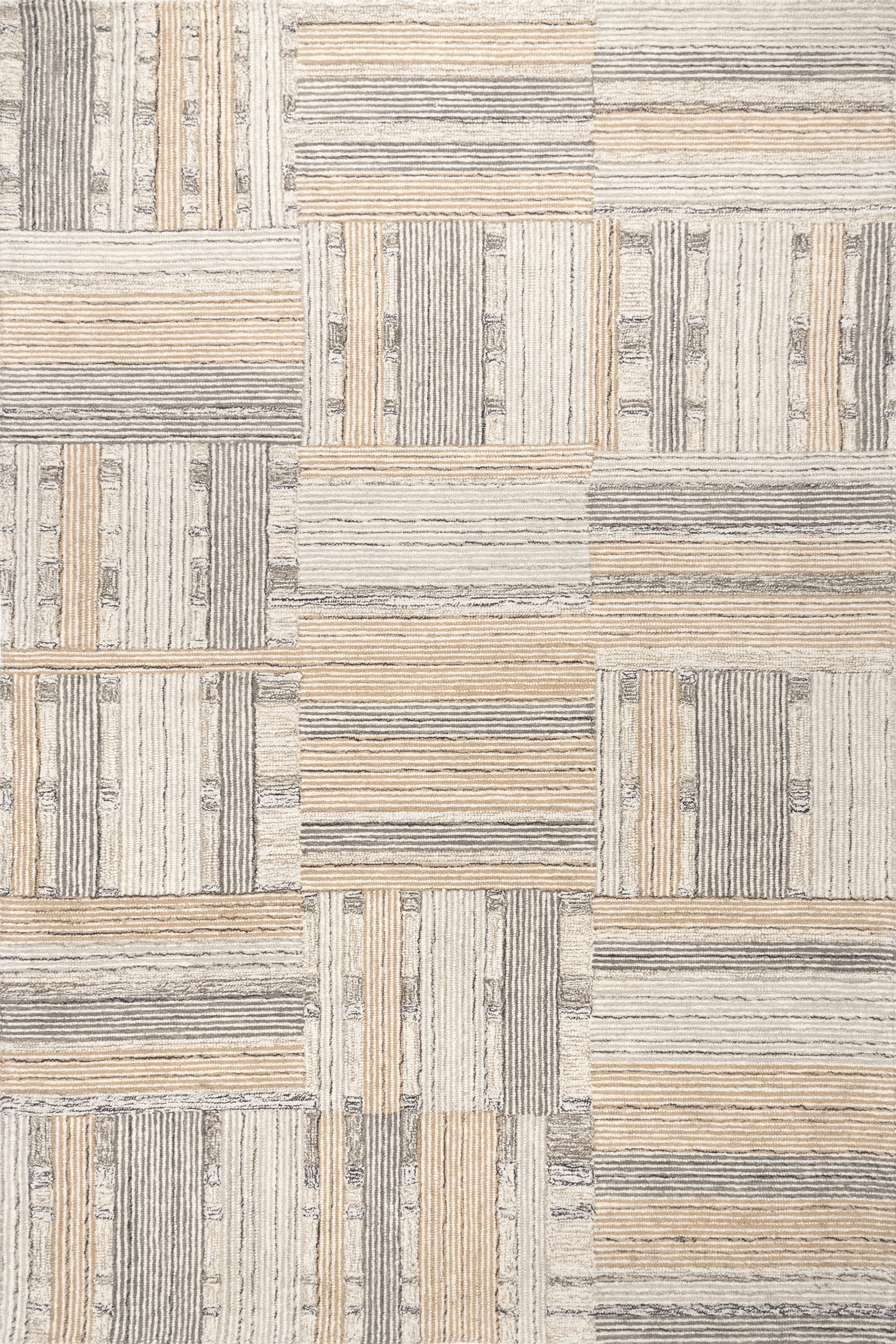 Deco Striped Tile Rug | Beige