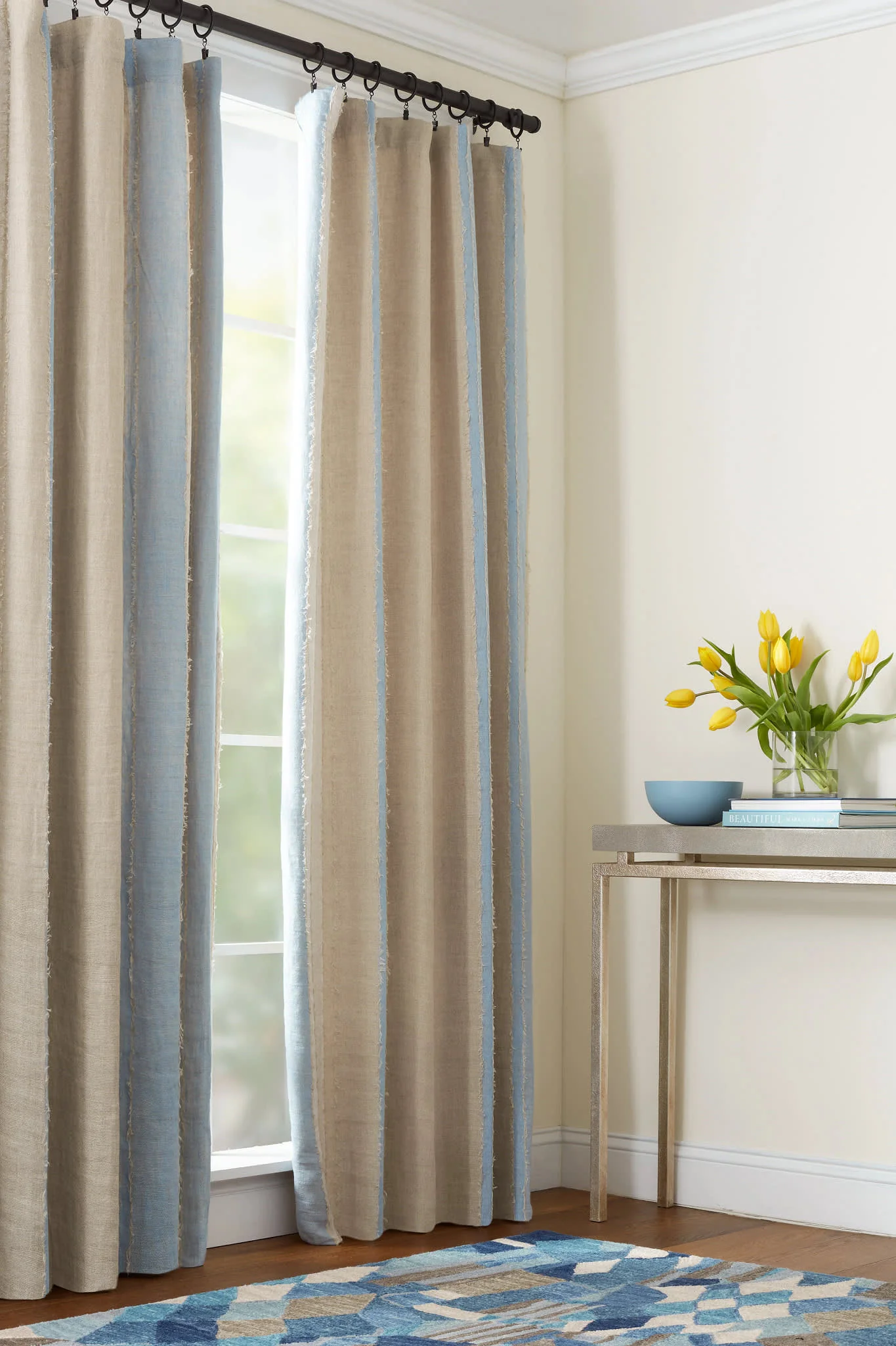 Deer Leap Hand Hooked Wool Rug | Blue - Image 4
