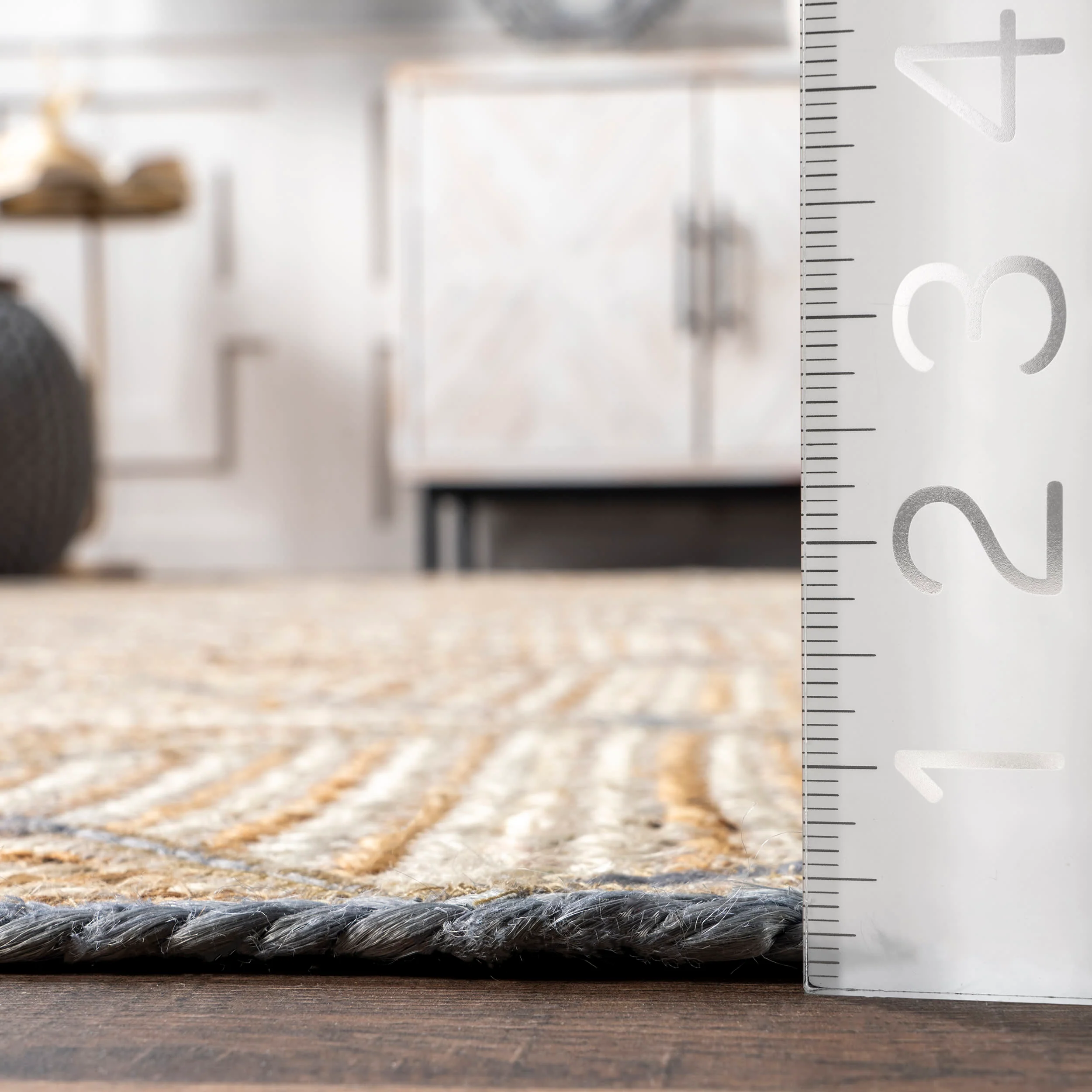 Denys Jute Textured Trellis Rug | Natural - Image 5