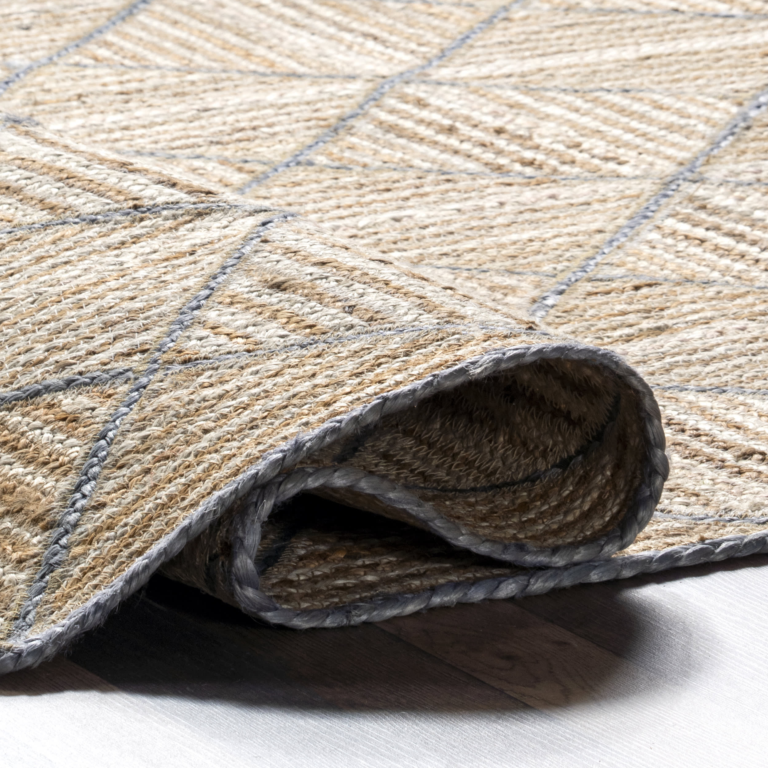 Denys Jute Textured Trellis Rug | Natural - Image 8