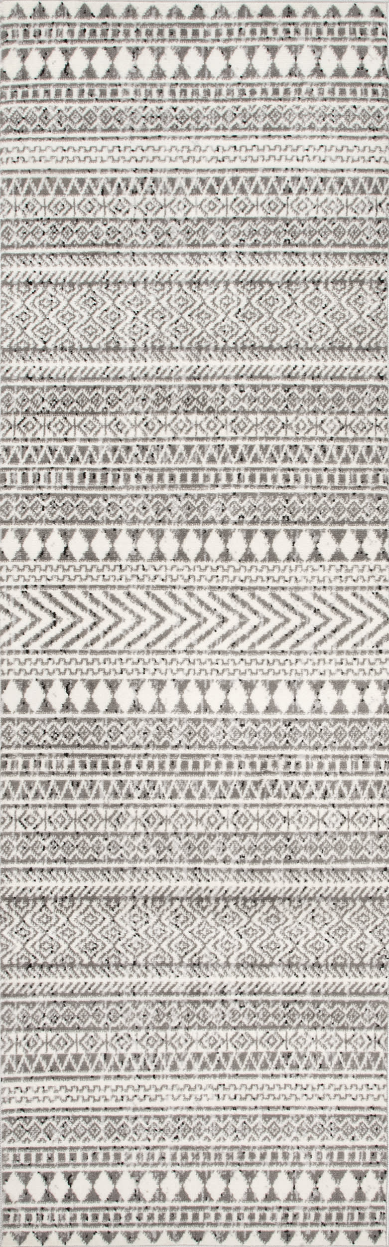 Devin Geometric Banded Rug | Grey