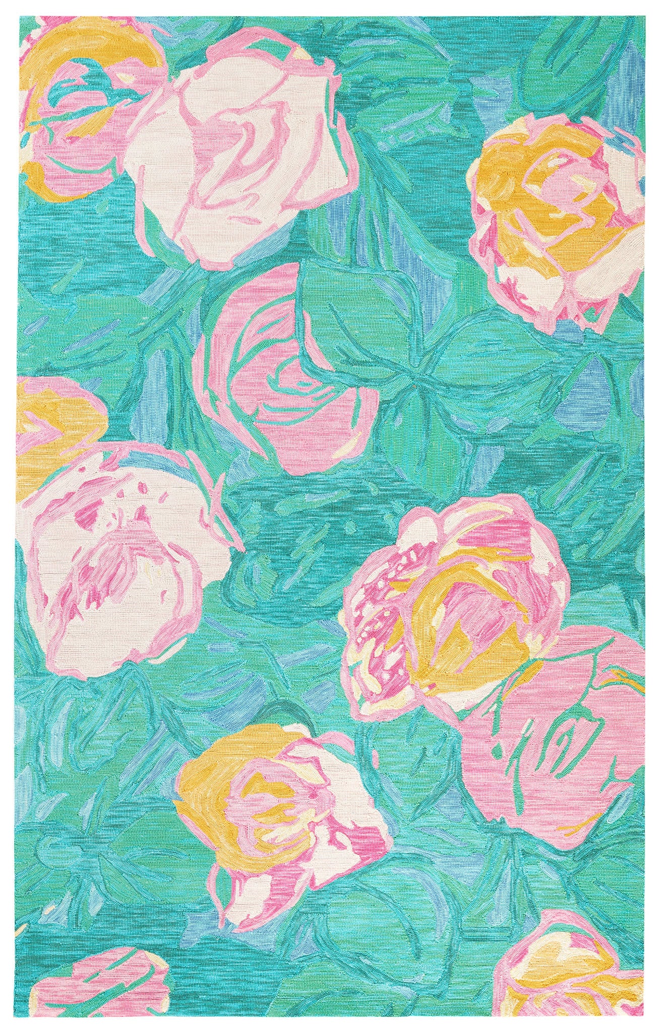 Dew Pond Hand Micro Hooked Cotton Rug | Green