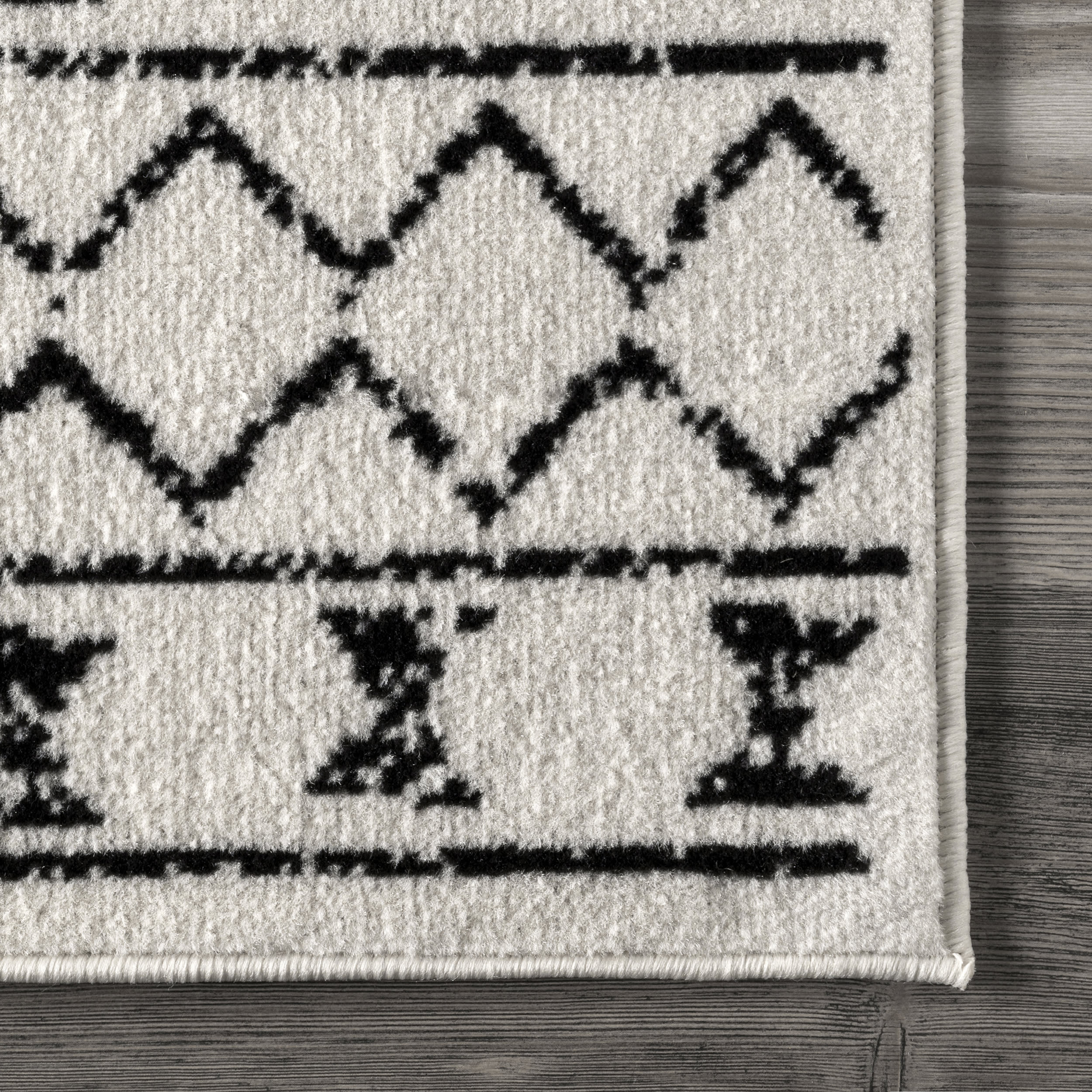 Diamond Geometric Rug | Black - Image 3