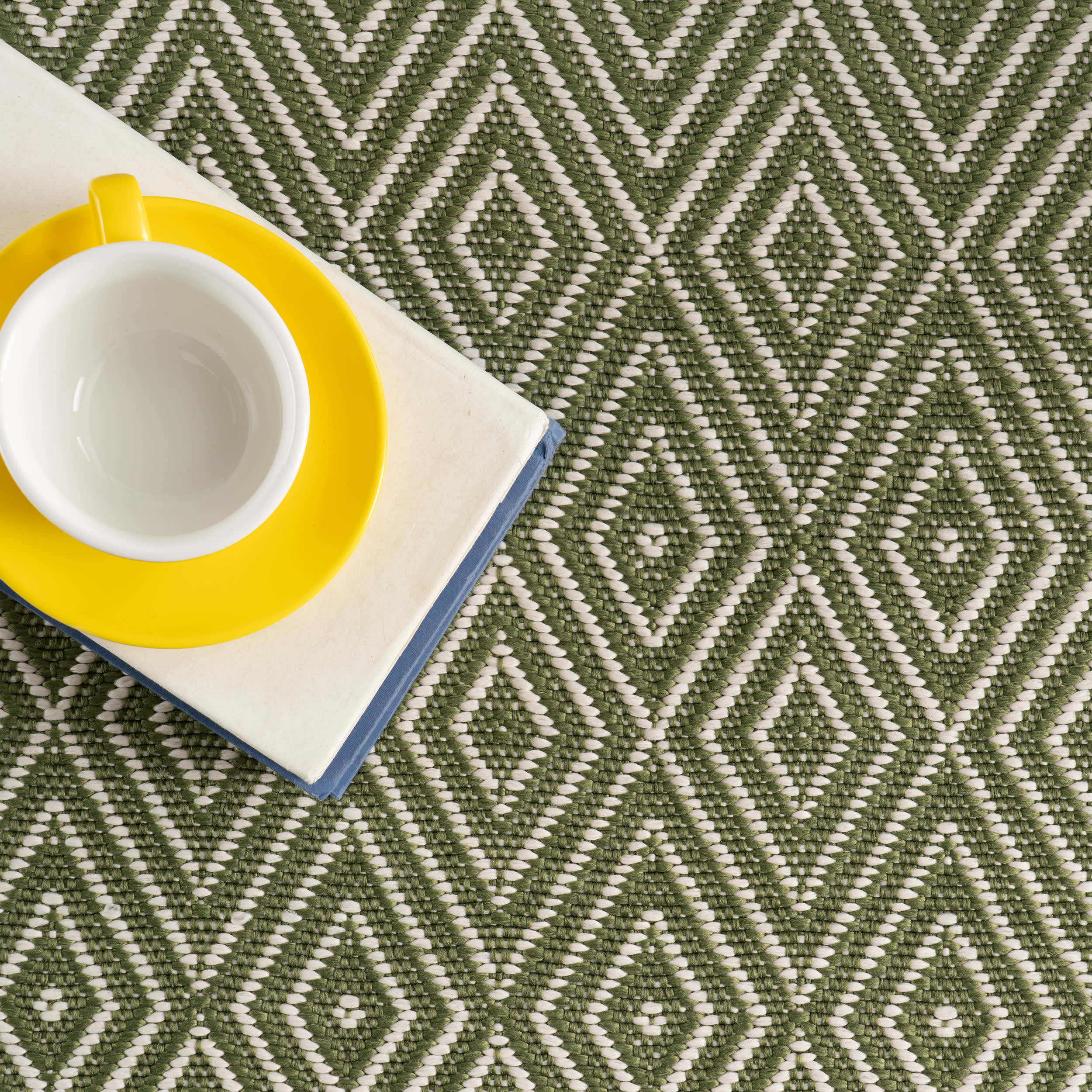 Diamond Handwoven Indoor/Outdoor Rug | Sage - Image 3