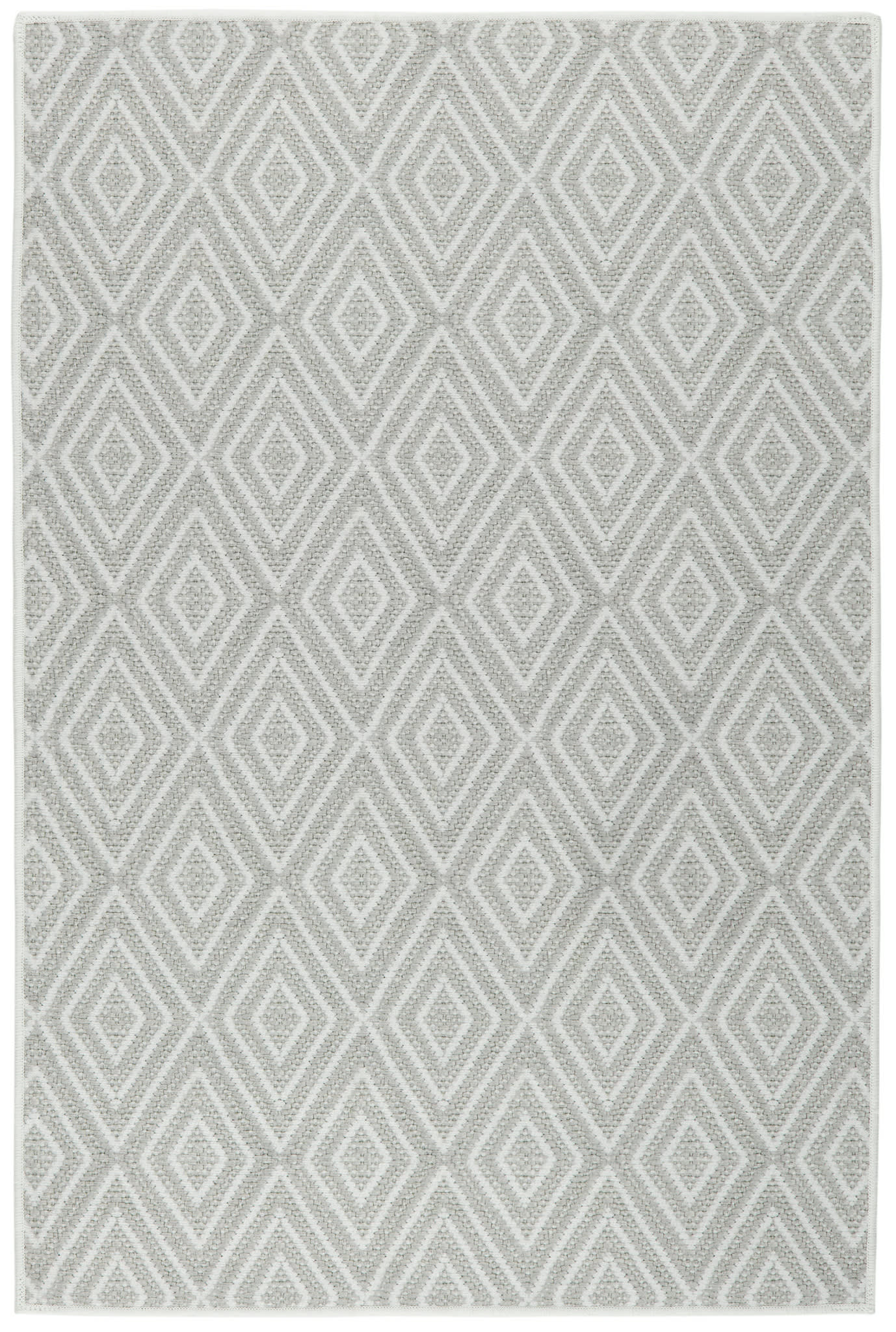 Diamond Machine Washable Rug | Platinum/White