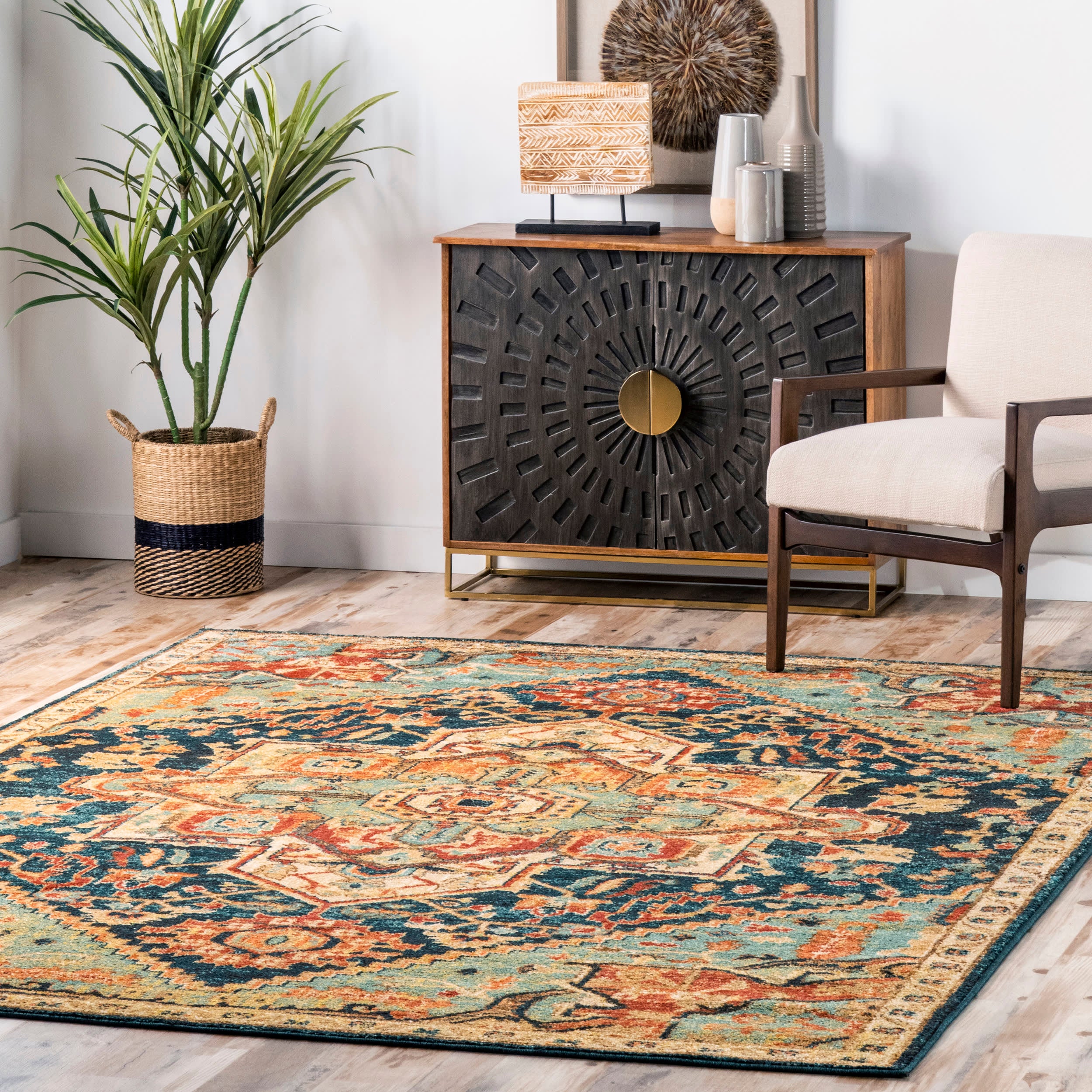 Diamond Medallion Rug | Green - Image 2