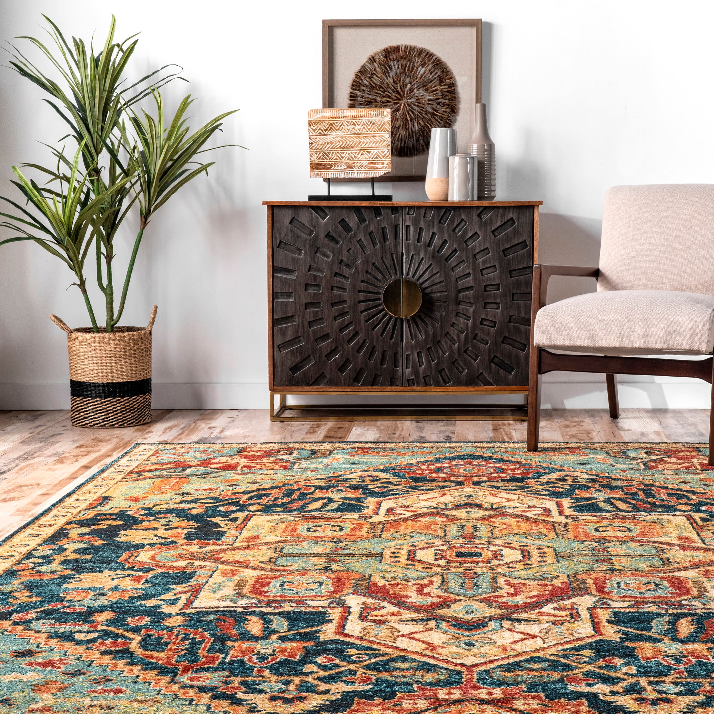 Diamond Medallion Rug | Green - Image 4