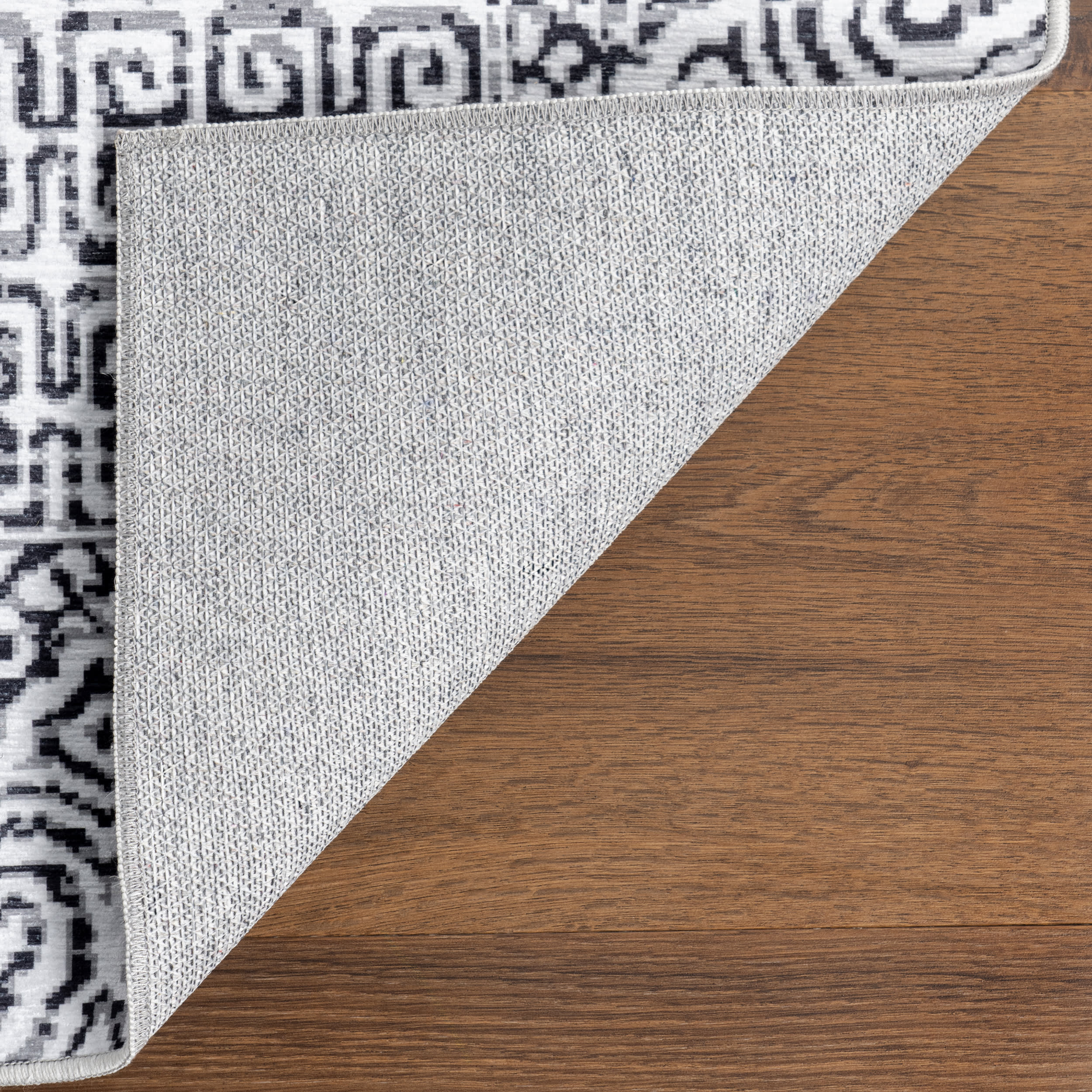 Diamond Mosaic Spill Proof Washable Rug | Grey - Image 7