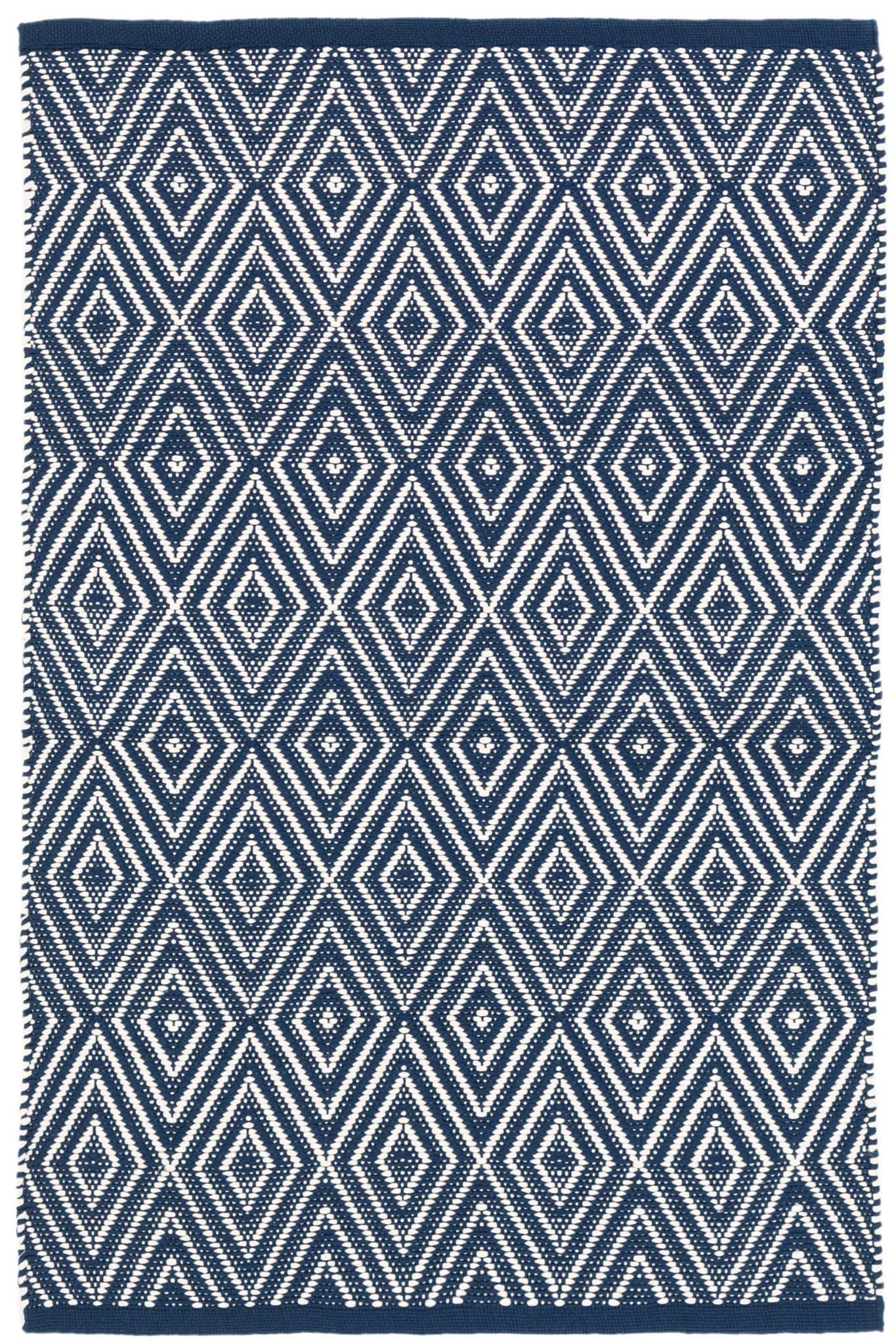 Diamond Handwoven Indoor/Outdoor Rug | Navy/Ivory