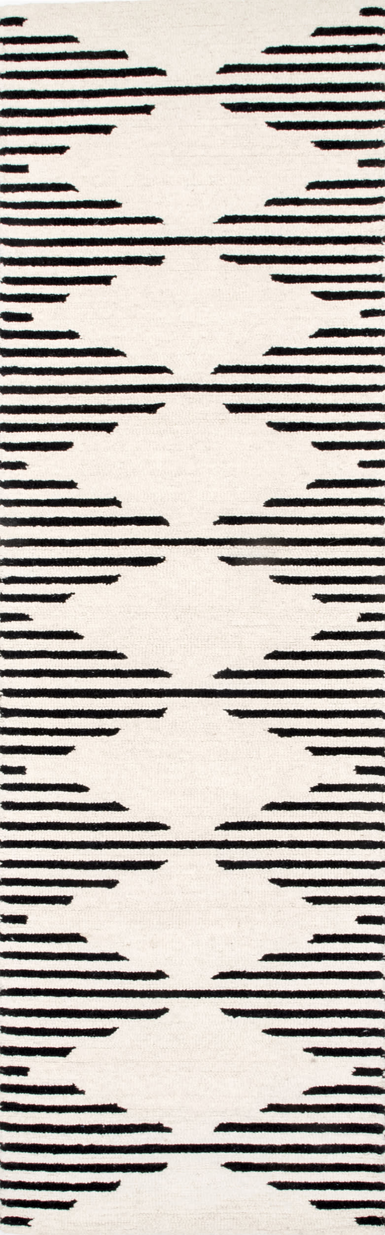 Diamond Pinstriped Rug | Ivory