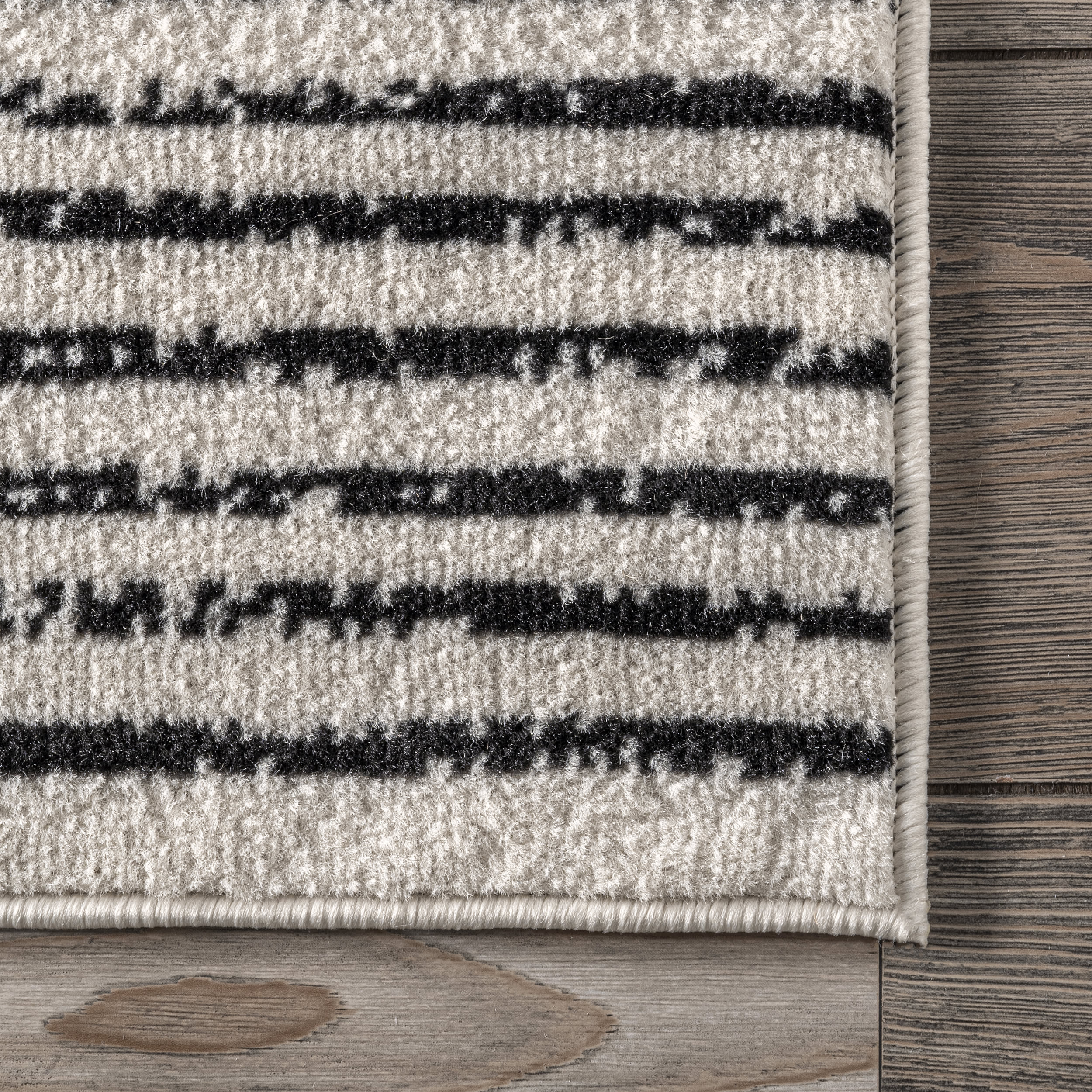 Diamond Pinstripes Rug | Black - Image 3