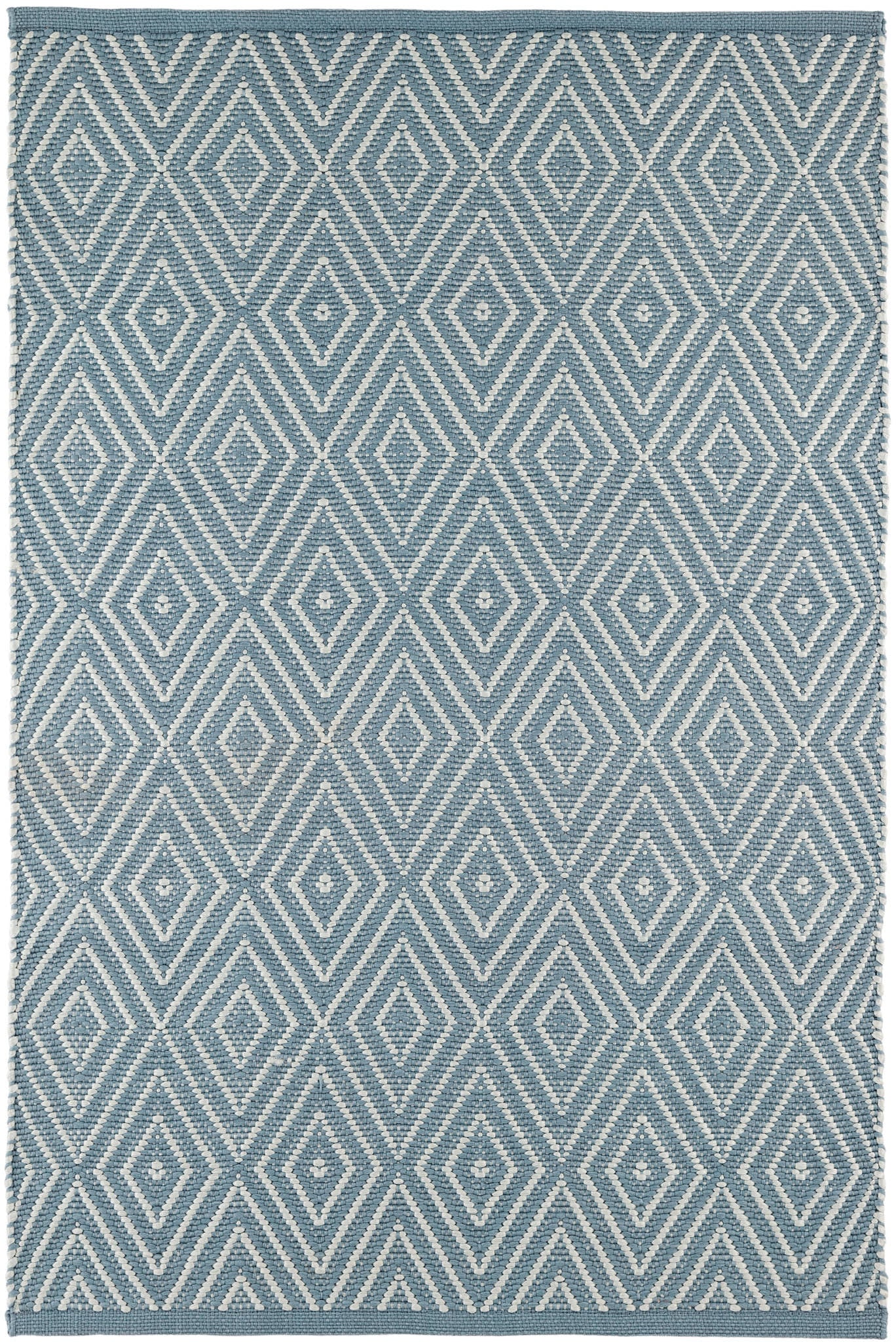 Diamond Handwoven Indoor/Outdoor Rug | Slate/Light Blue
