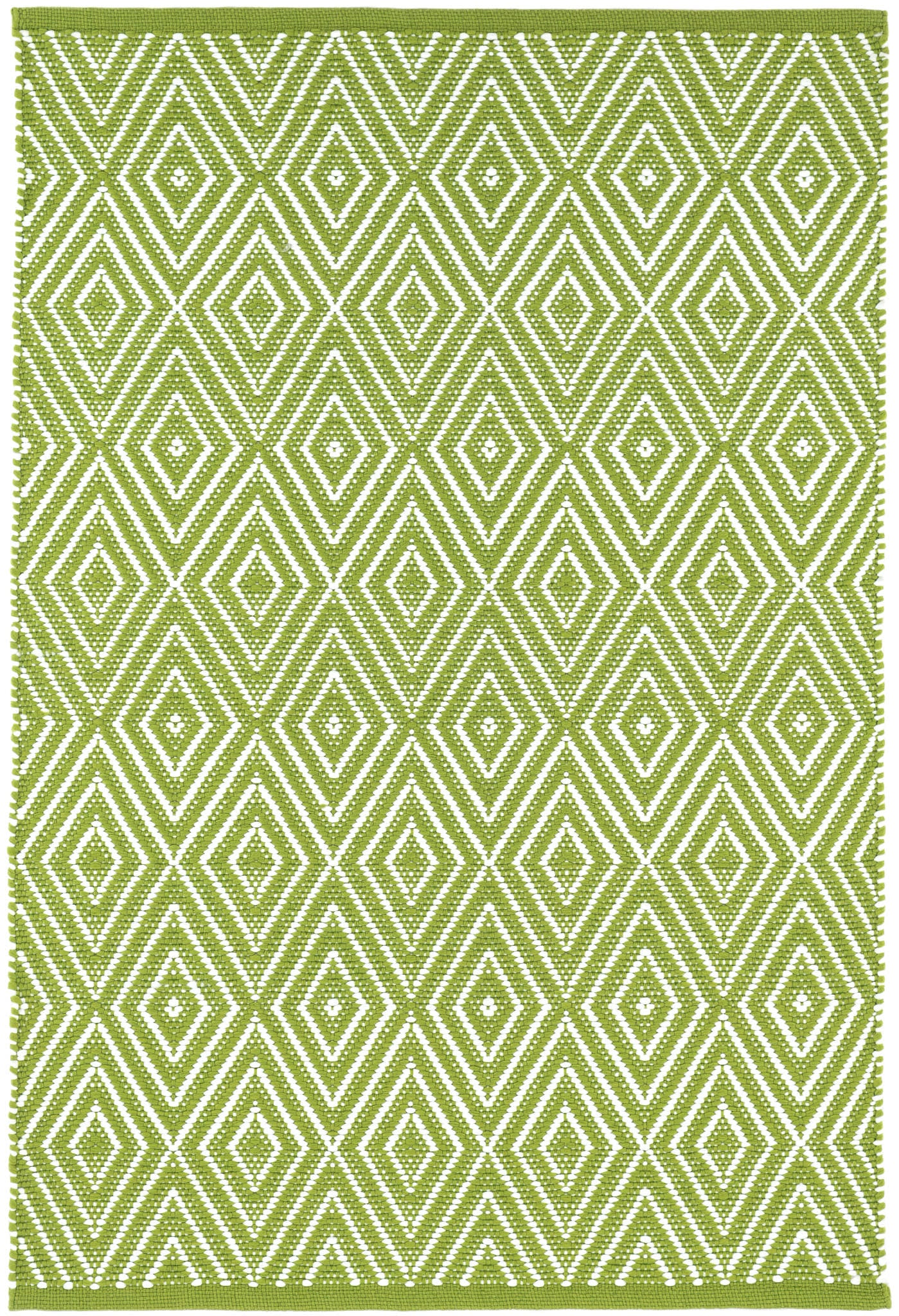 Diamond Handwoven Indoor/Outdoor Rug | Sprout/White