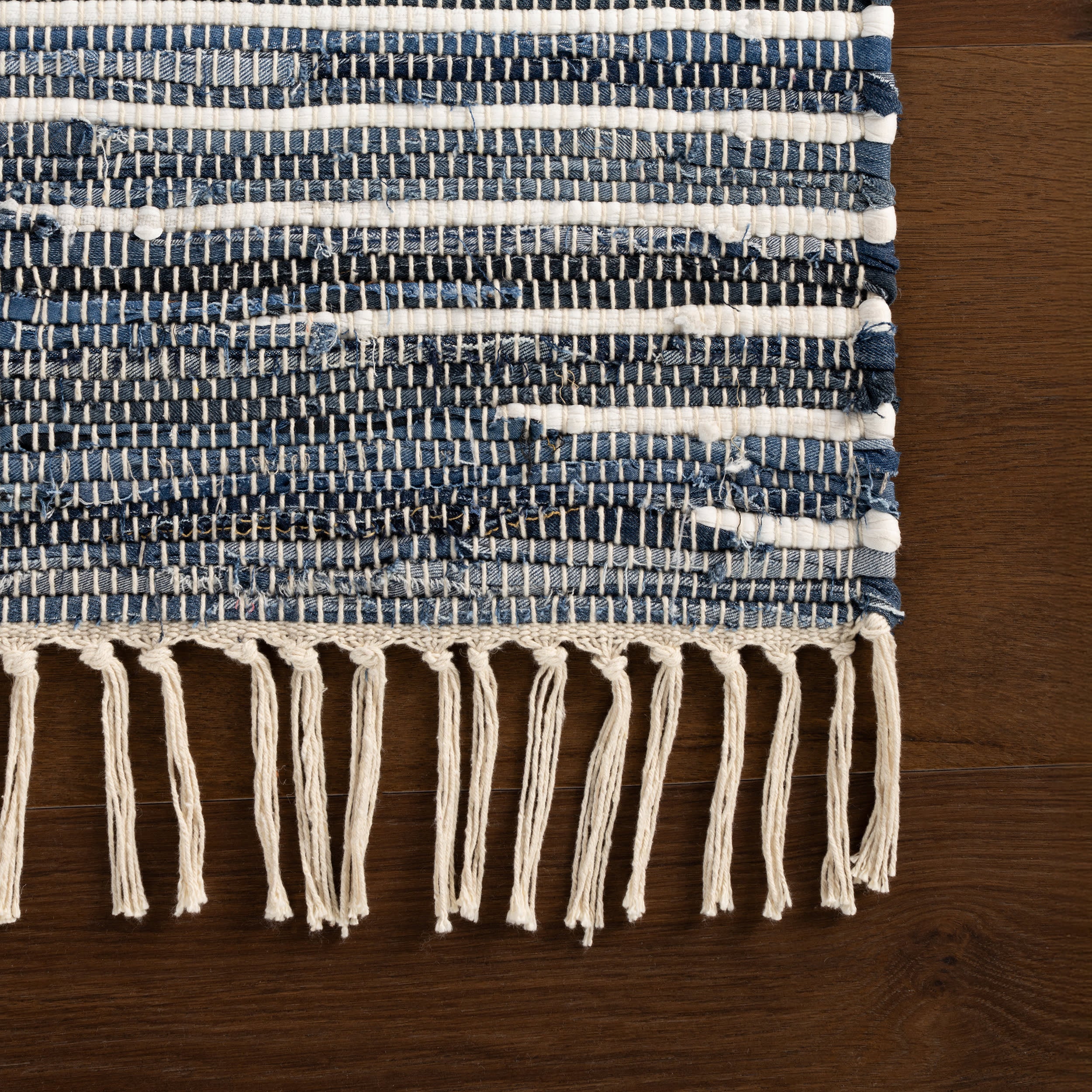 Dira Denim Bohemian Diamond Rug | Blue - Image 5