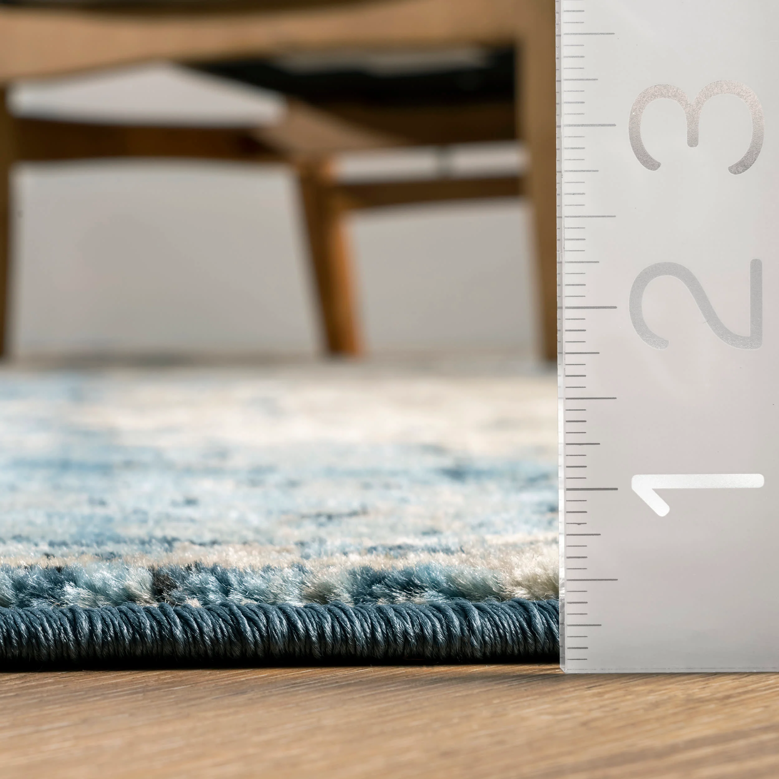 Distressed Foggy Medallion Rug | Blue - Image 5