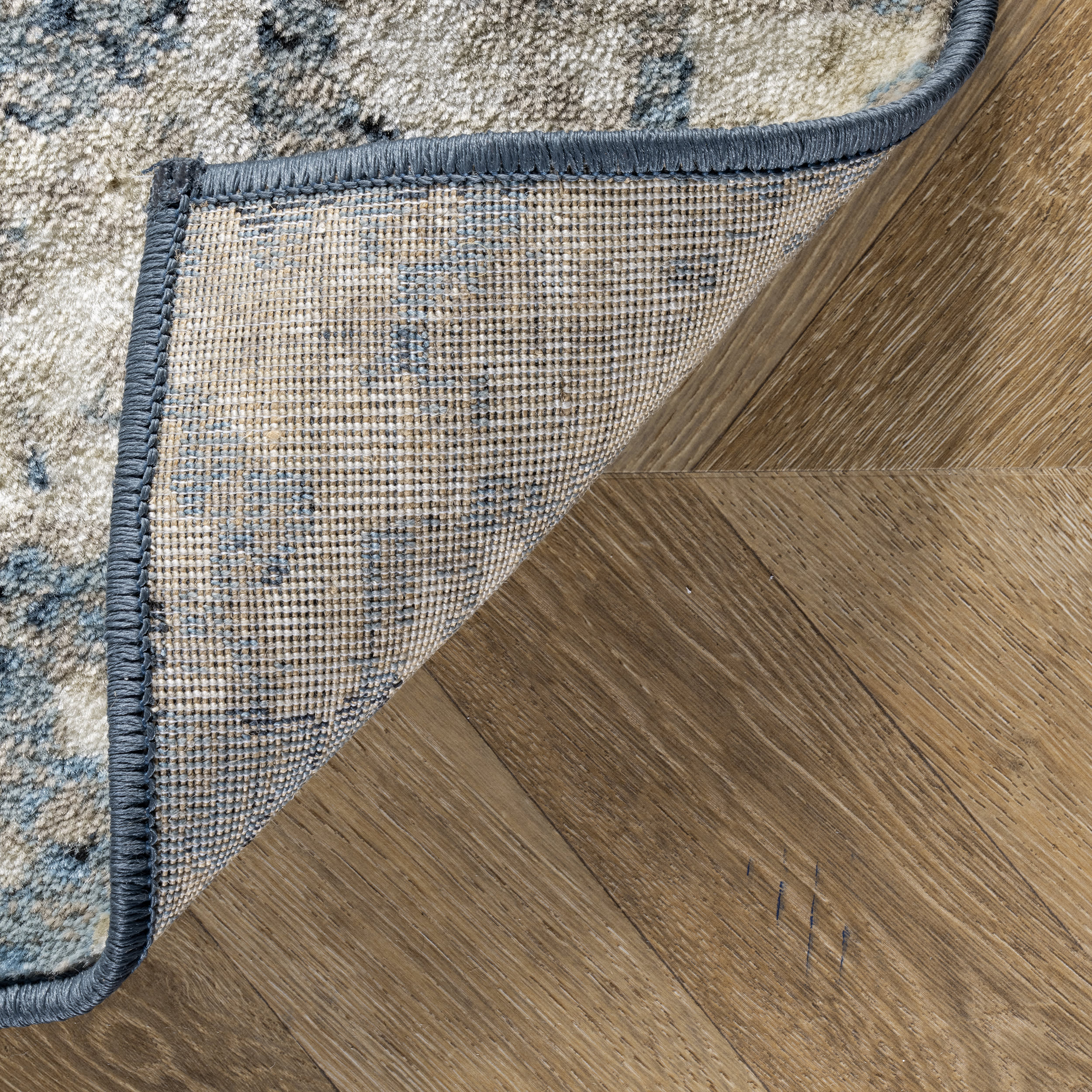 Distressed Foggy Medallion Rug | Blue - Image 7