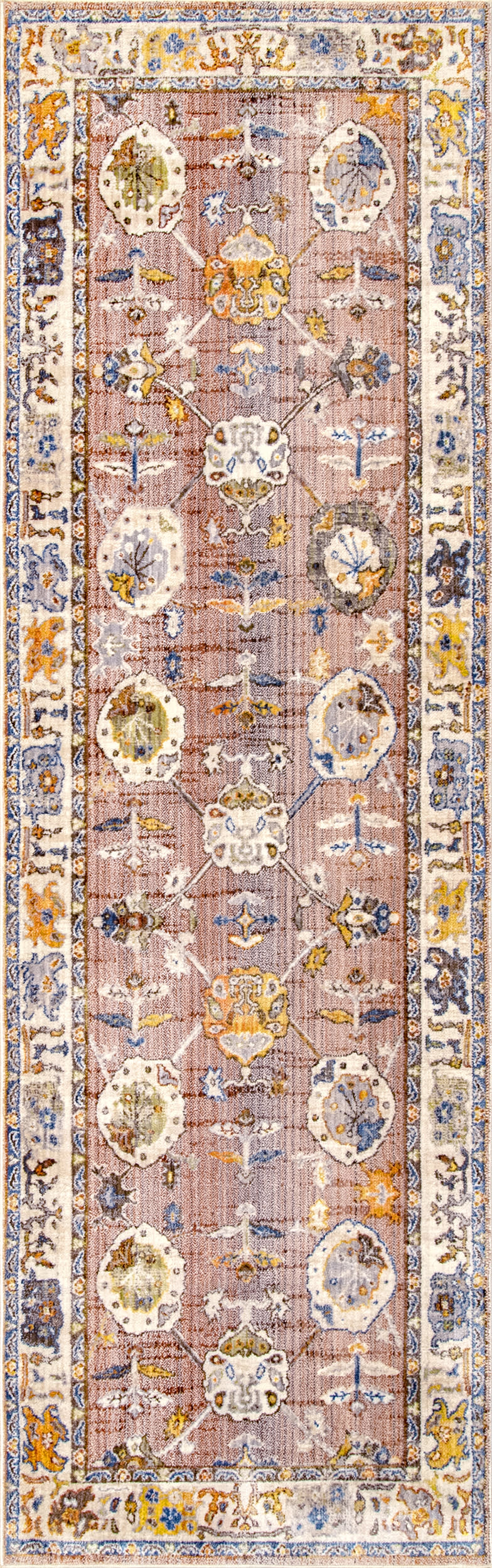 Distressed Foliage Rug | Light Brown