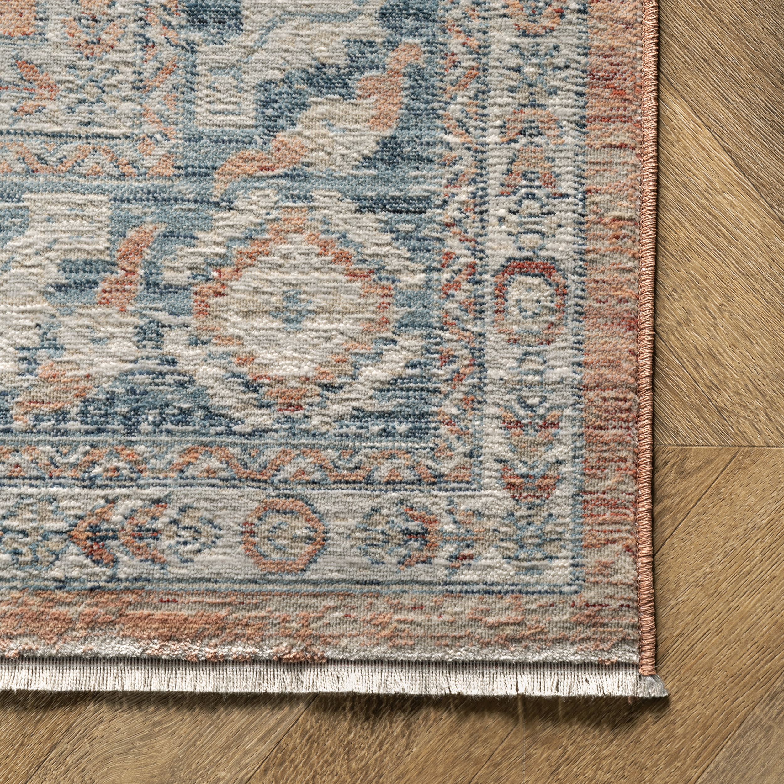 Distressed Medallion Rug | Rust - Image 3